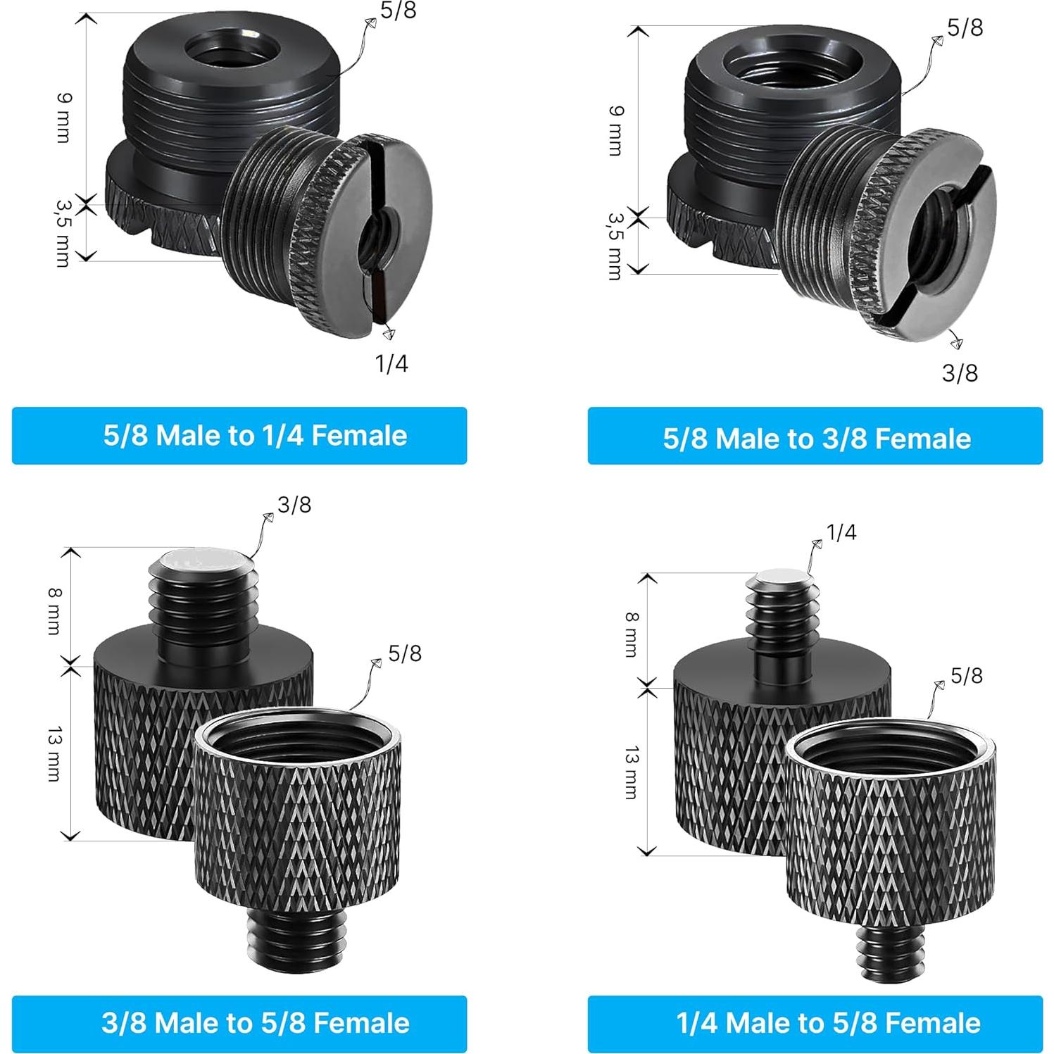 IXTECH Juego de Adaptadores para Soporte de Micrófono - 8 Piezas