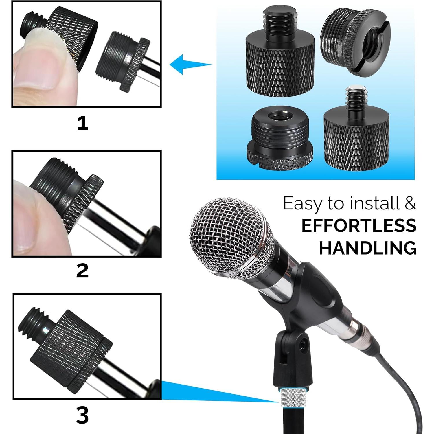 IXTECH Juego de Adaptadores para Soporte de Micrófono - 8 Piezas