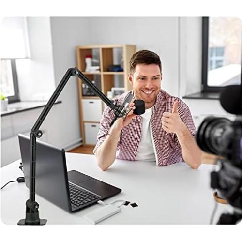 Soporte de Pared para Micrófono 40.5" Negro - Compatible Blue Yeti, Shure