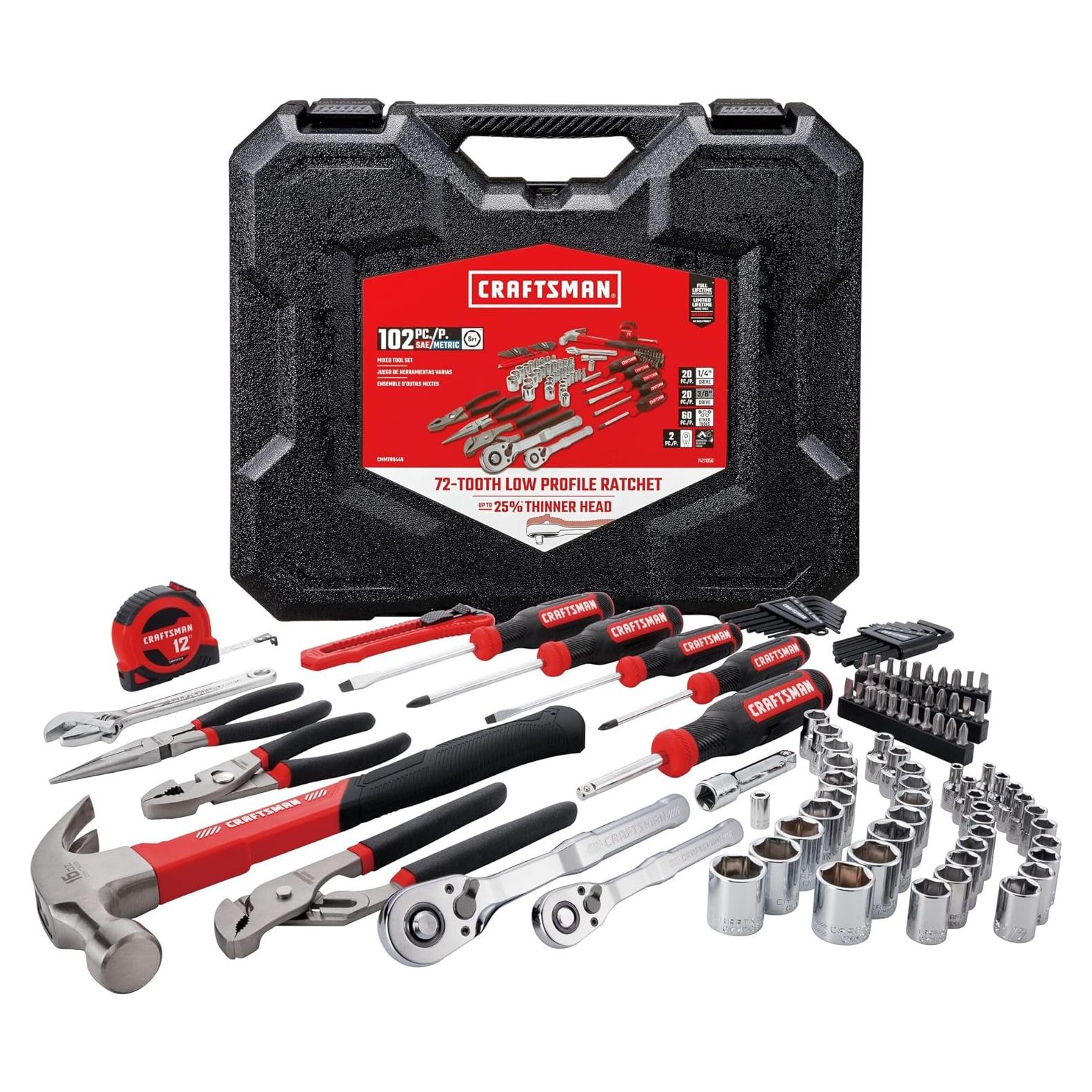Kit de Herramientas CRAFTSMAN 102 Piezas Manuales para Hogar