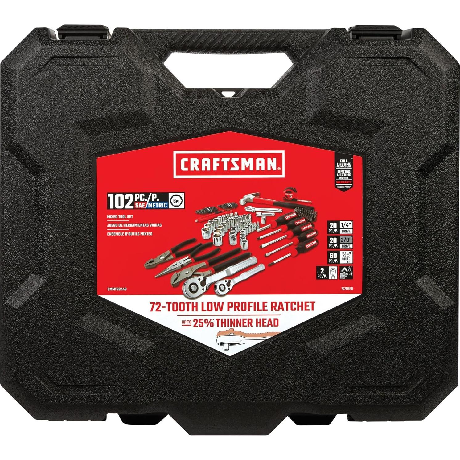 Kit de Herramientas CRAFTSMAN 102 Piezas Manuales para Hogar