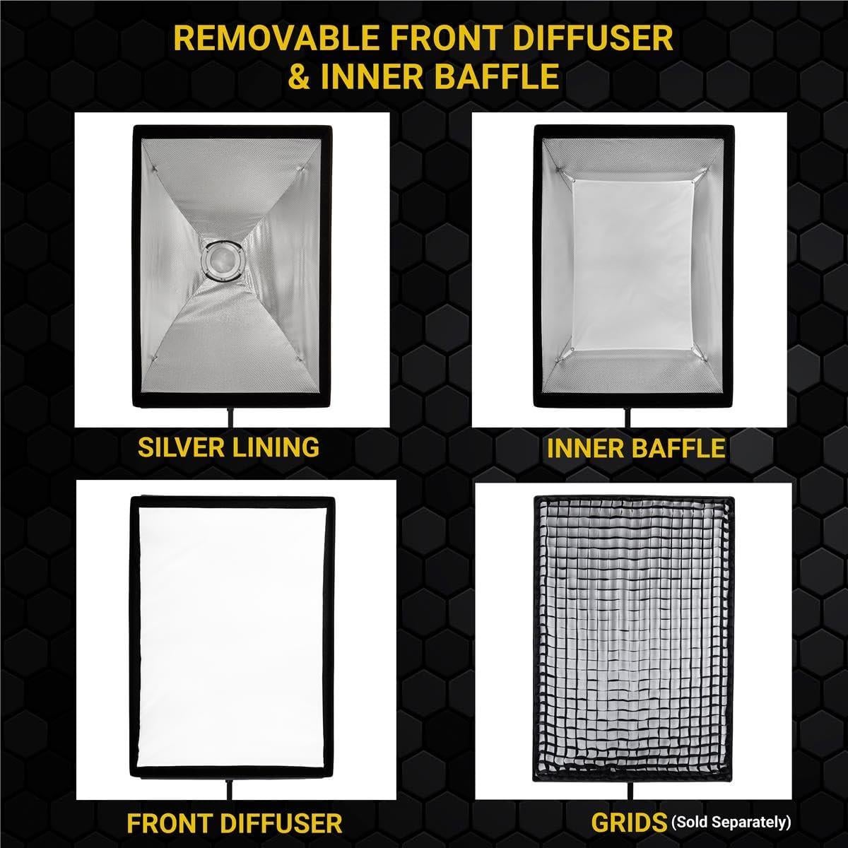 Softbox Glow ParaSnap Rectángulo 60x86 cm con Difusores