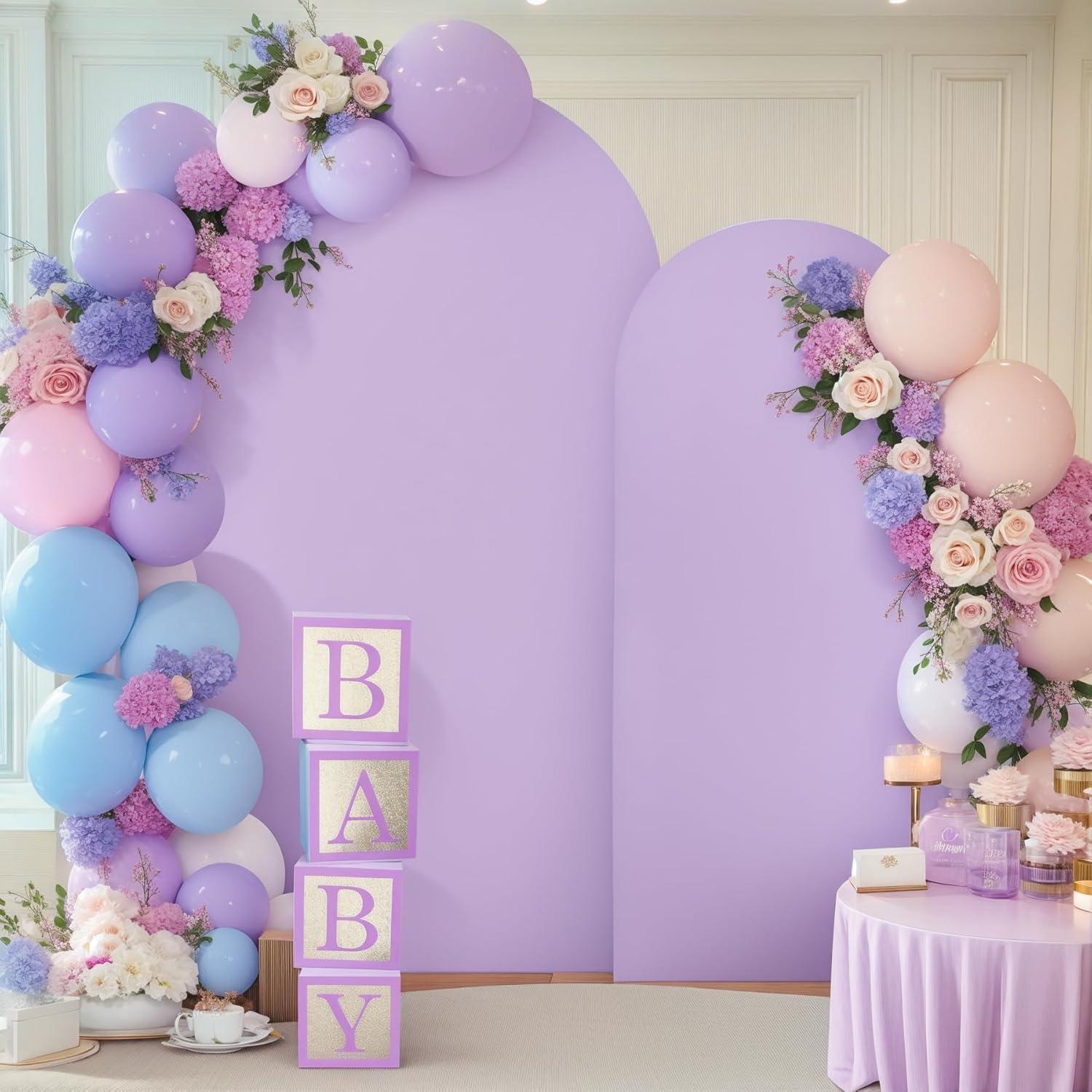 Cubierta de Arco de Fondo Rosa y Púrpura 1.83m y 2.19m - Set de 2