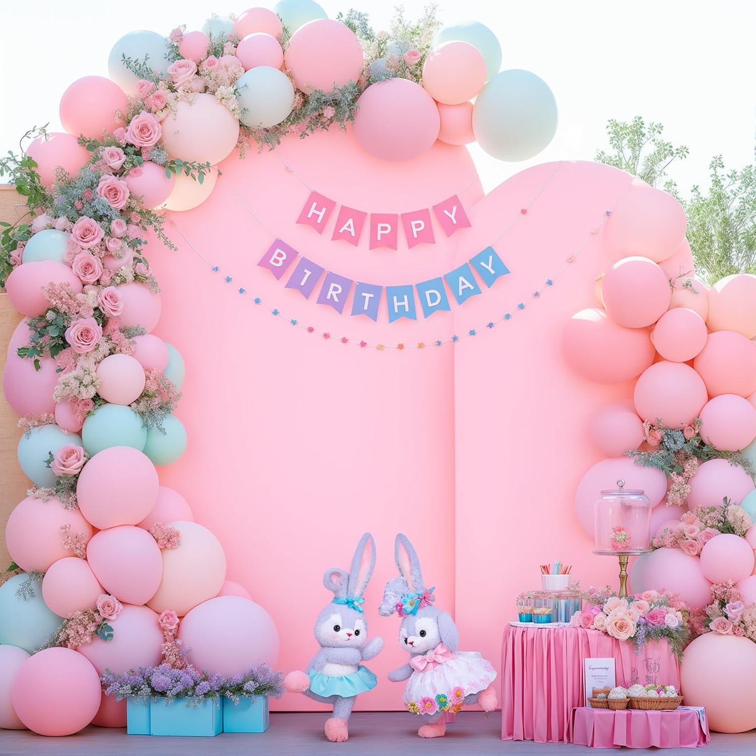 Cubierta de Arco de Fondo Rosa y Púrpura 1.83m y 2.19m - Set de 2