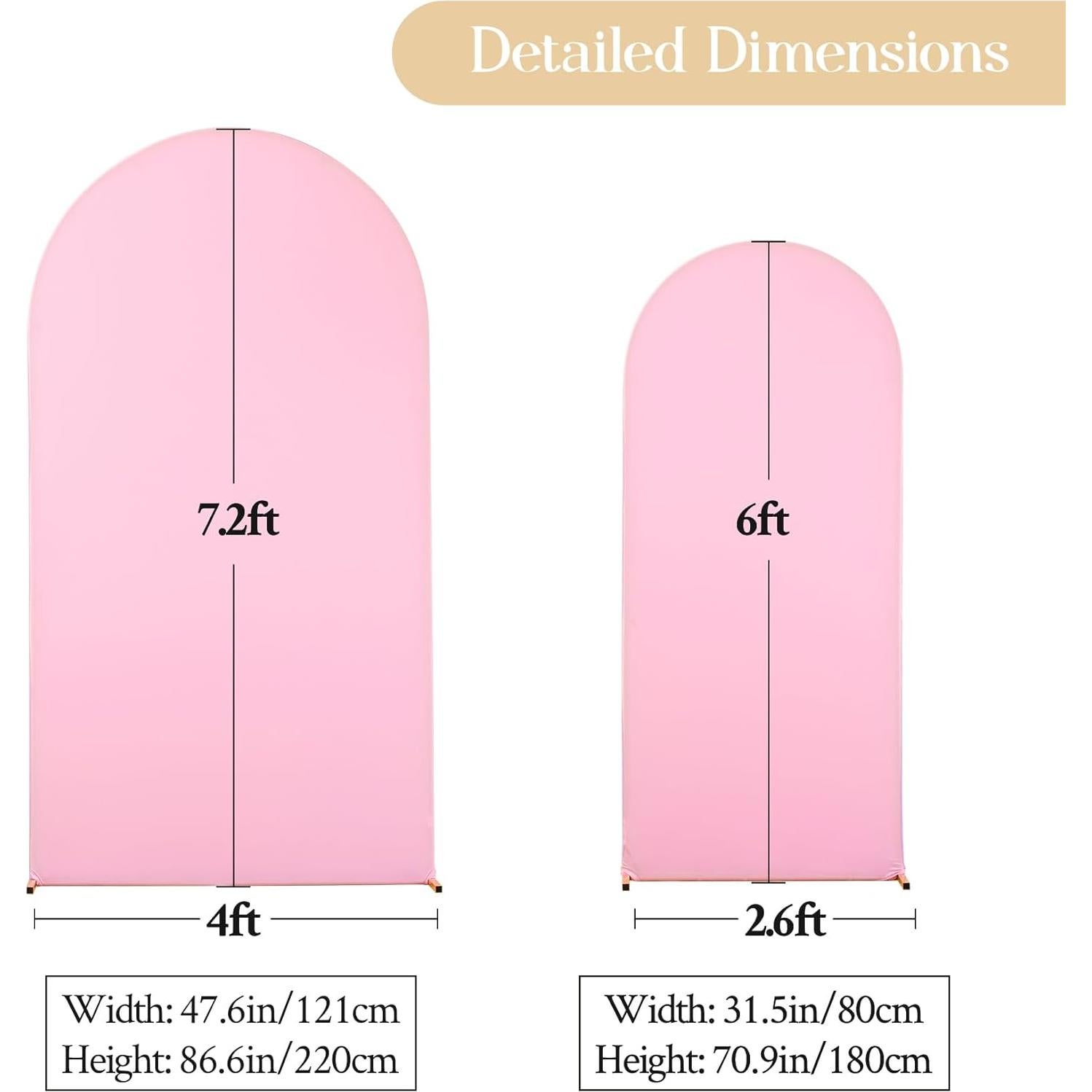 Cubierta de Arco de Fondo Rosa y Púrpura 1.83m y 2.19m - Set de 2