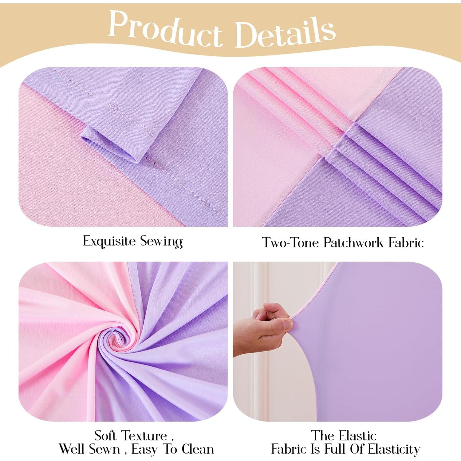 Cubierta de Arco de Fondo Rosa y Púrpura 1.83m y 2.19m - Set de 2