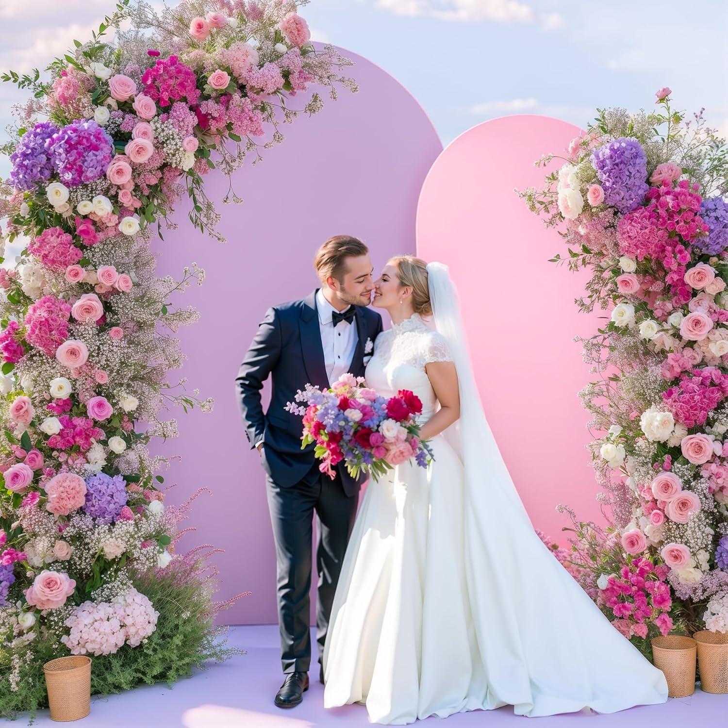 Cubierta de Arco de Fondo Rosa y Púrpura 1.83m y 2.19m - Set de 2