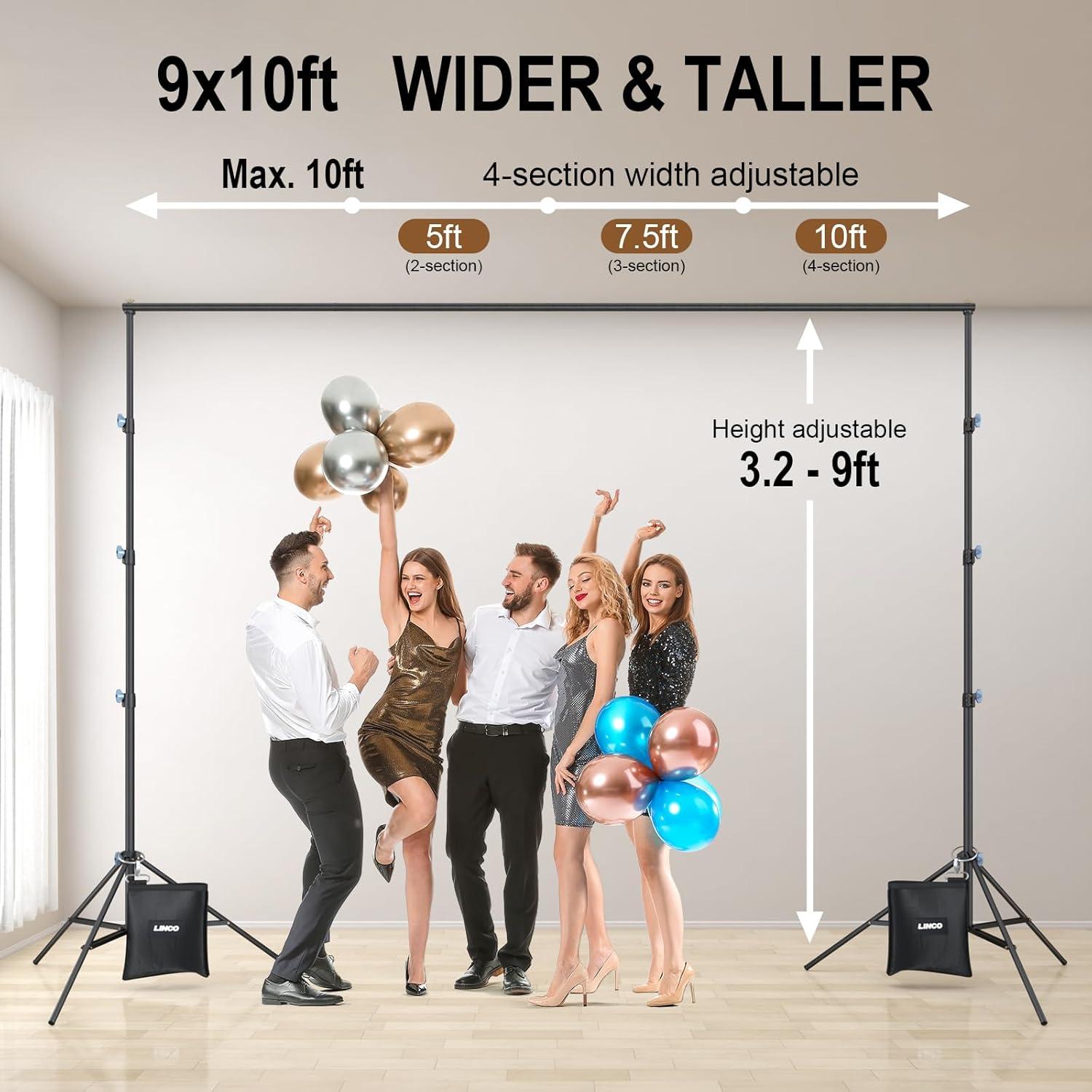 Soporte de Fondo LINCO 9x10 ft Ajustable para Fotografía