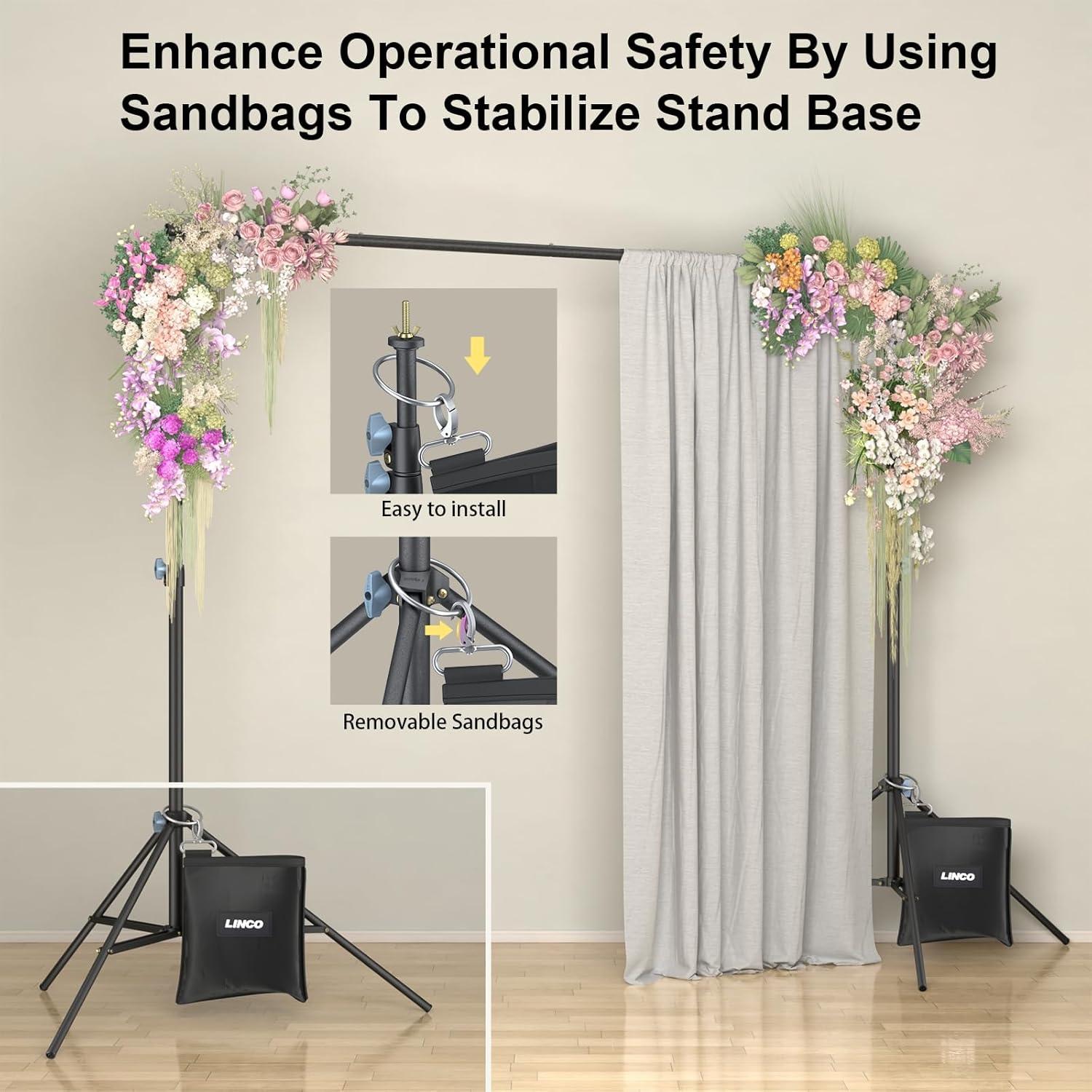 Soporte de Fondo LINCO 9x10 ft Ajustable para Fotografía