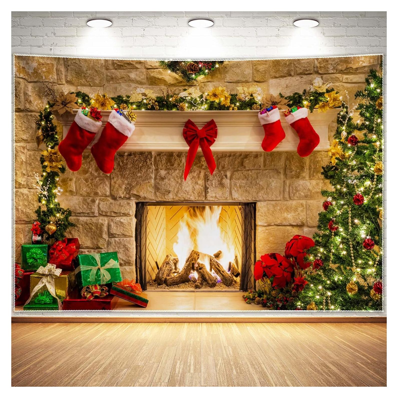 Backdrop Navideño Haboke 7x5 pies Poliester Decoración