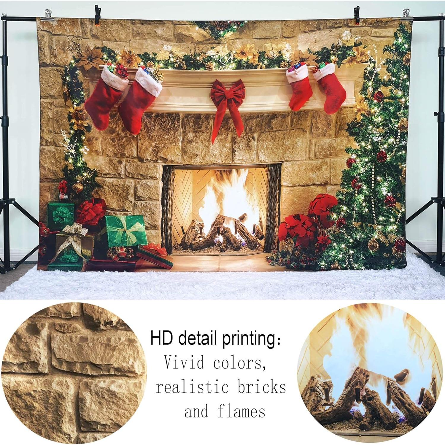Backdrop Navideño Haboke 7x5 pies Poliester Decoración