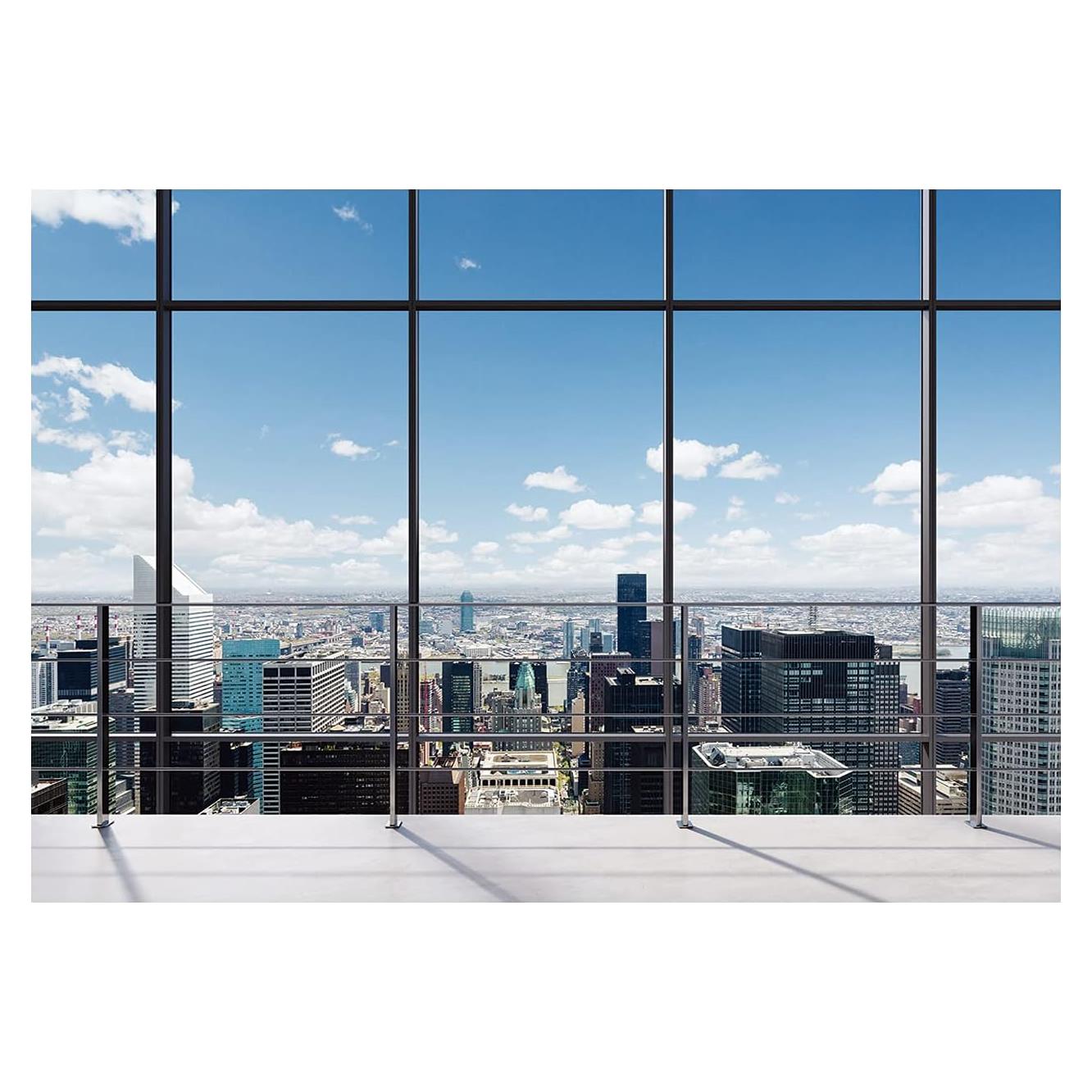 Fondo de Oficina YYNXSY 2.4x1.8m Vinilo para Videoconferencias