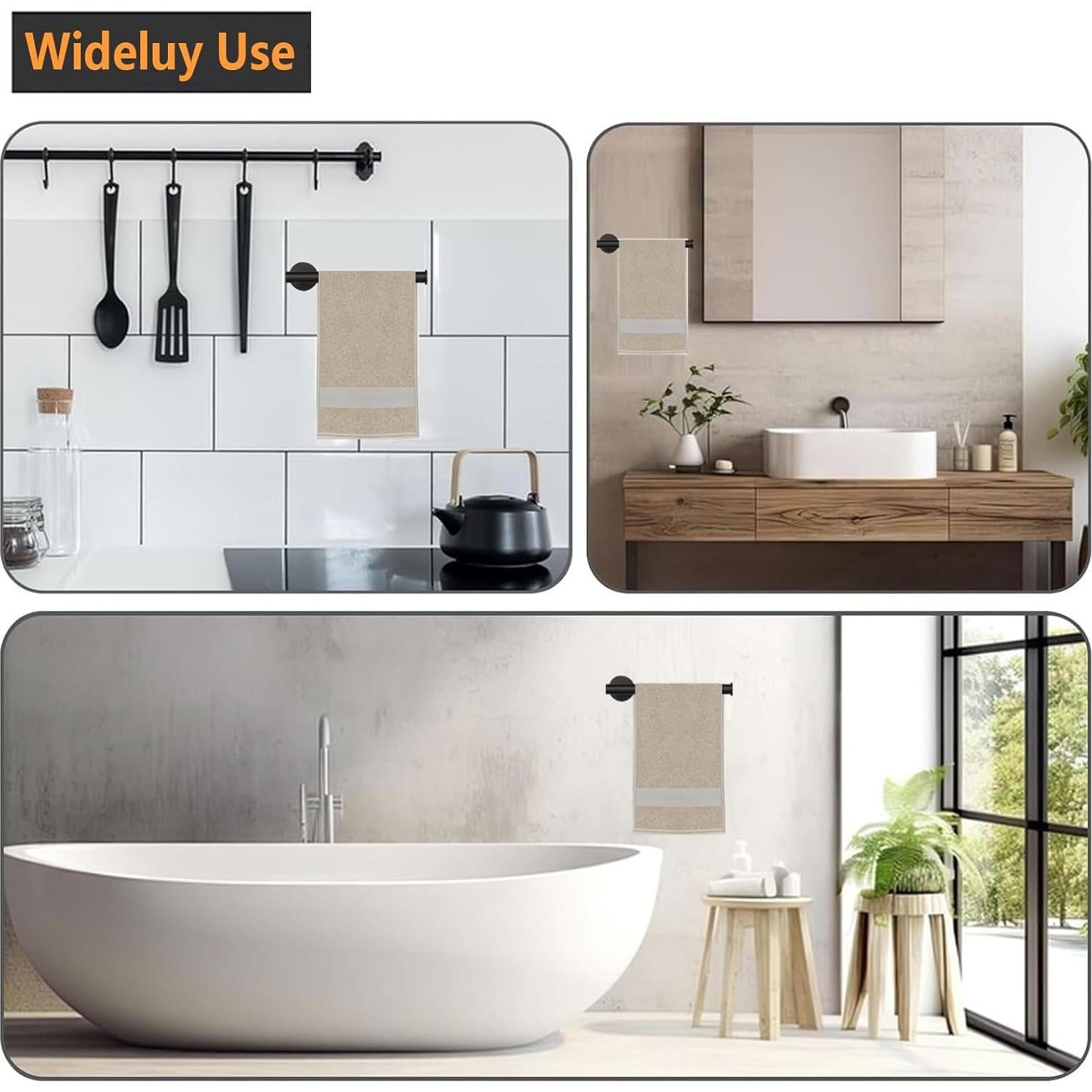 Soporte para Toalla de Mano Sotuai Acero Inoxidable Negro Mate