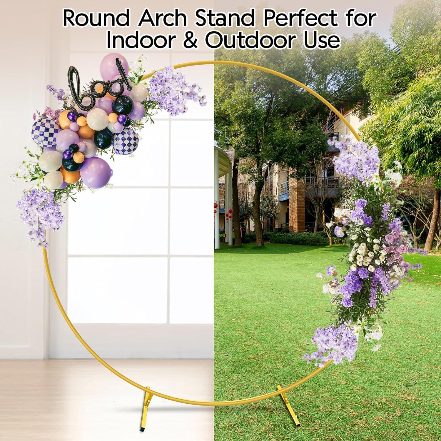 Arco de Globos Dorado 2.2m JEBUTU Soporte Metal para Eventos