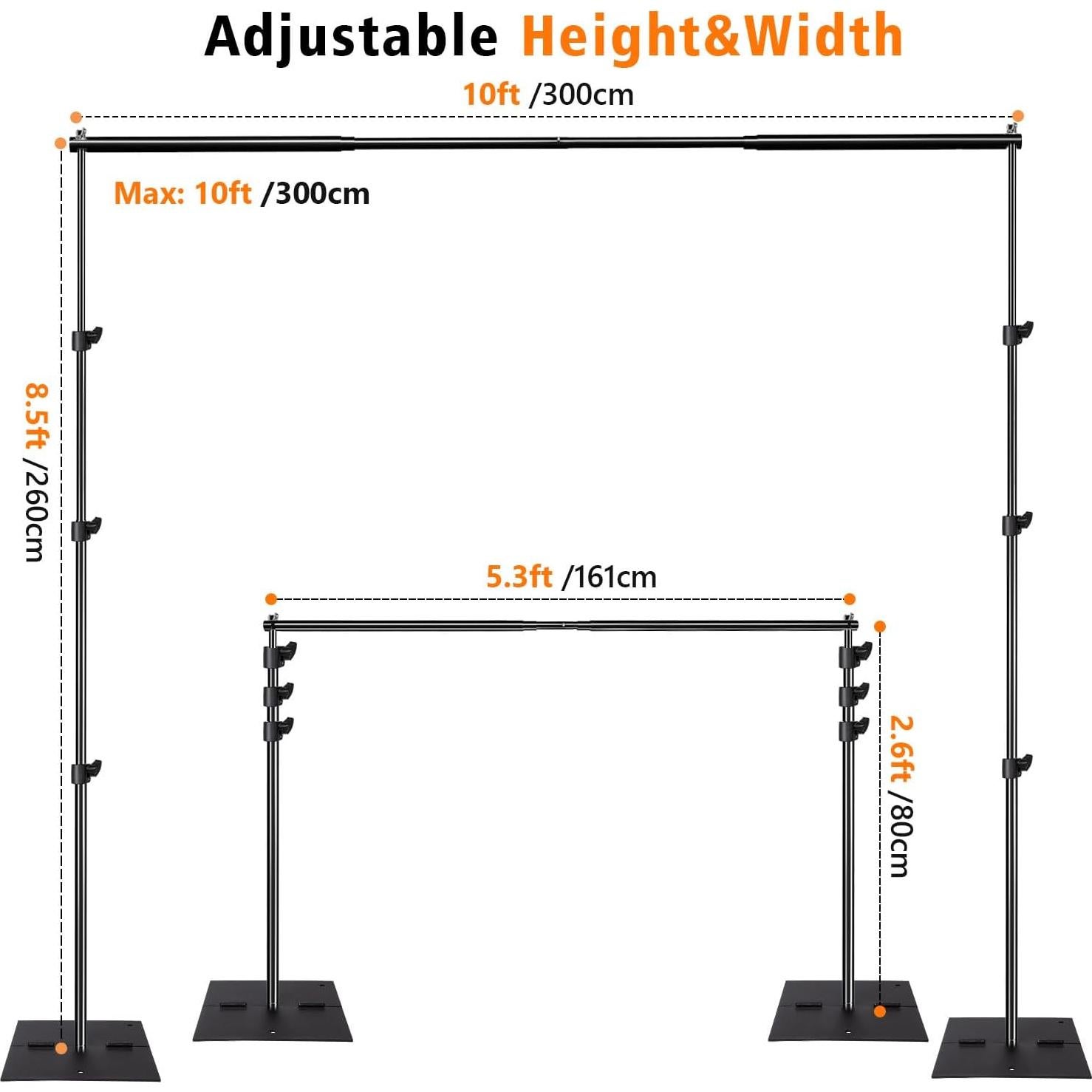 Kit Soporte Fondo Fotografía Ajustable HYJ-1017 2.59m x 3.05m