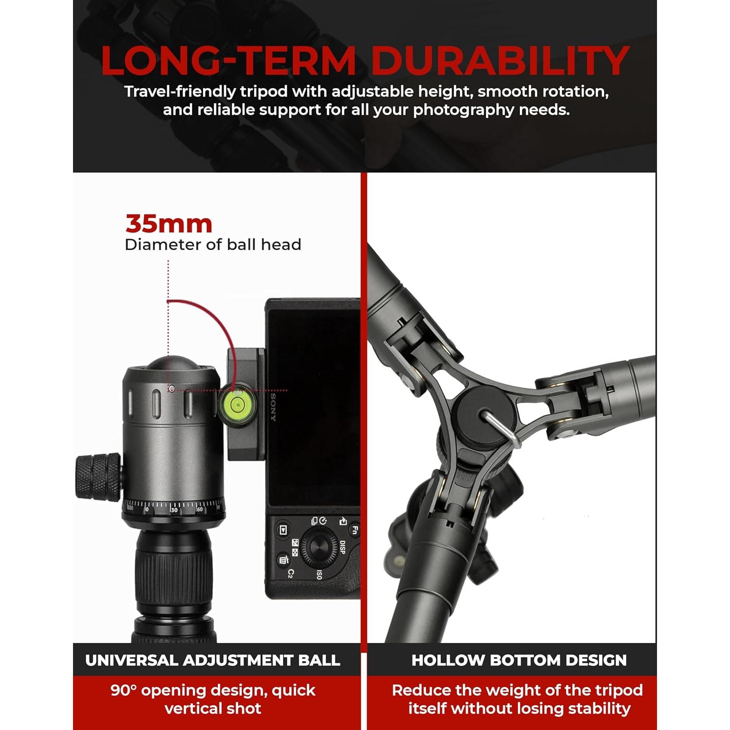 Trípode de Aluminio Ligero Reflex TLS-TP431 190cm 5kg