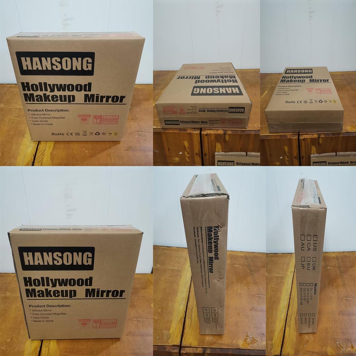 Espejo de Tocador Hansong Iluminado 30.48x25.4cm 10x Aumento