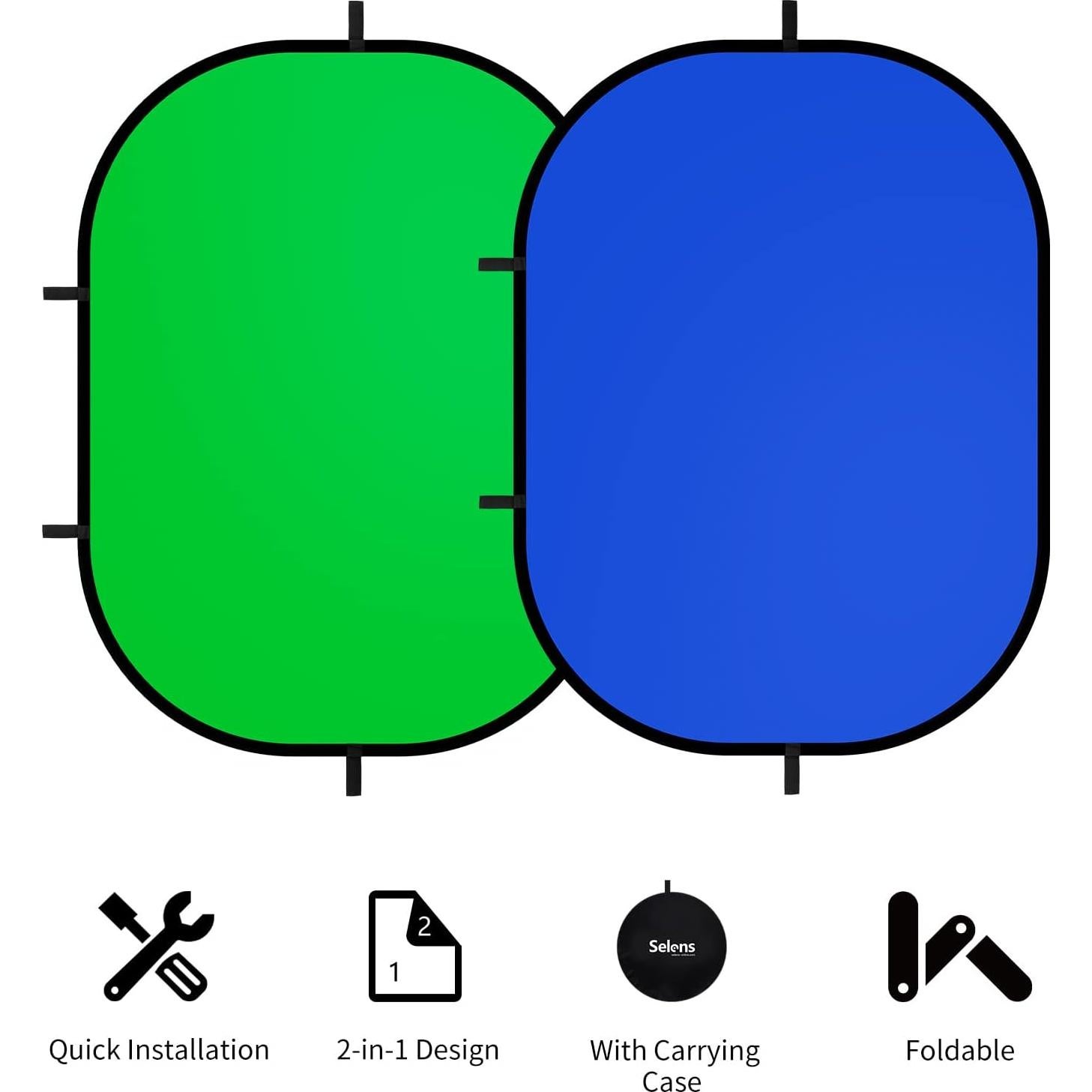 Fondo Plegable Selens 1x1.5m Verde Azul para Fotografía