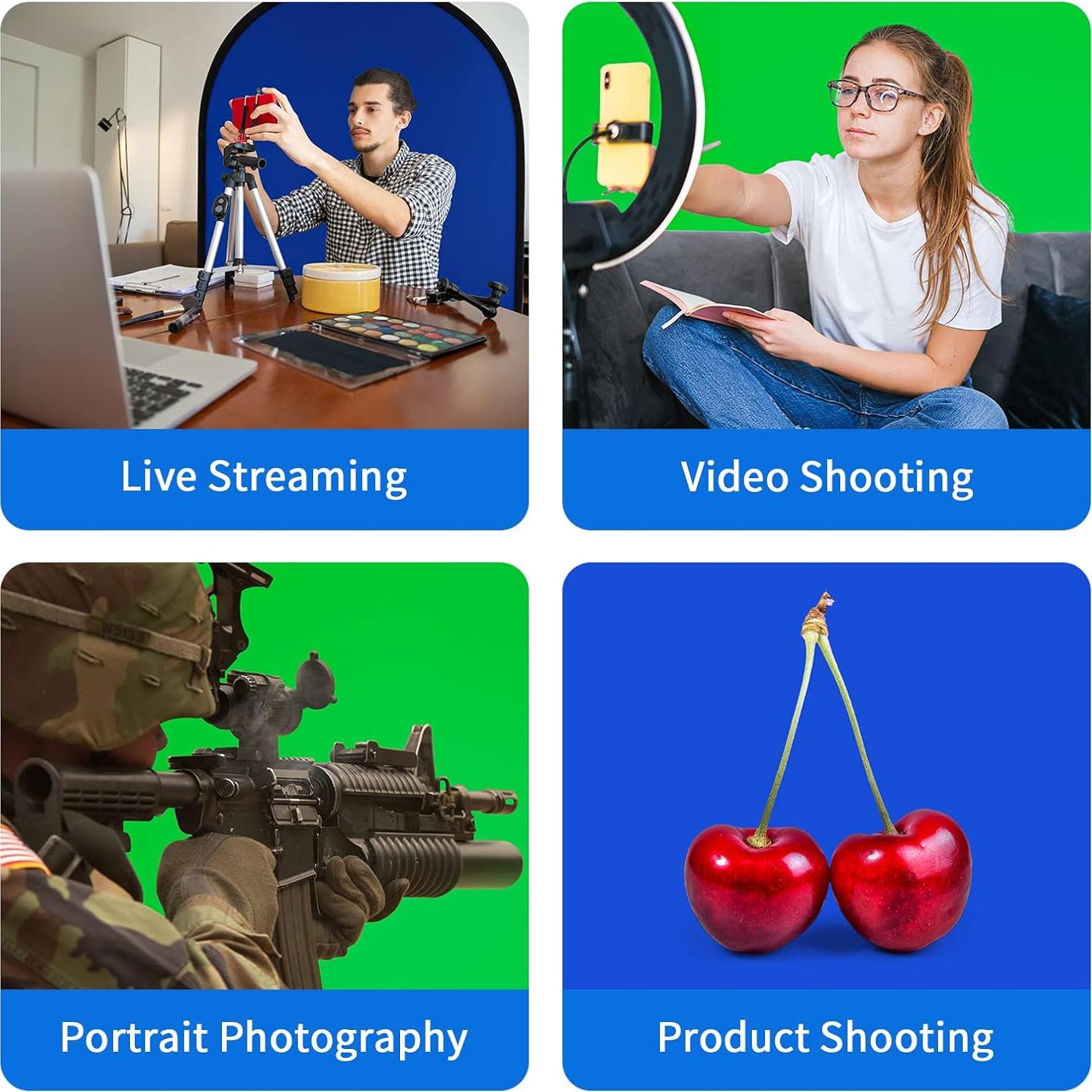 Fondo Plegable Selens 1x1.5m Verde Azul para Fotografía