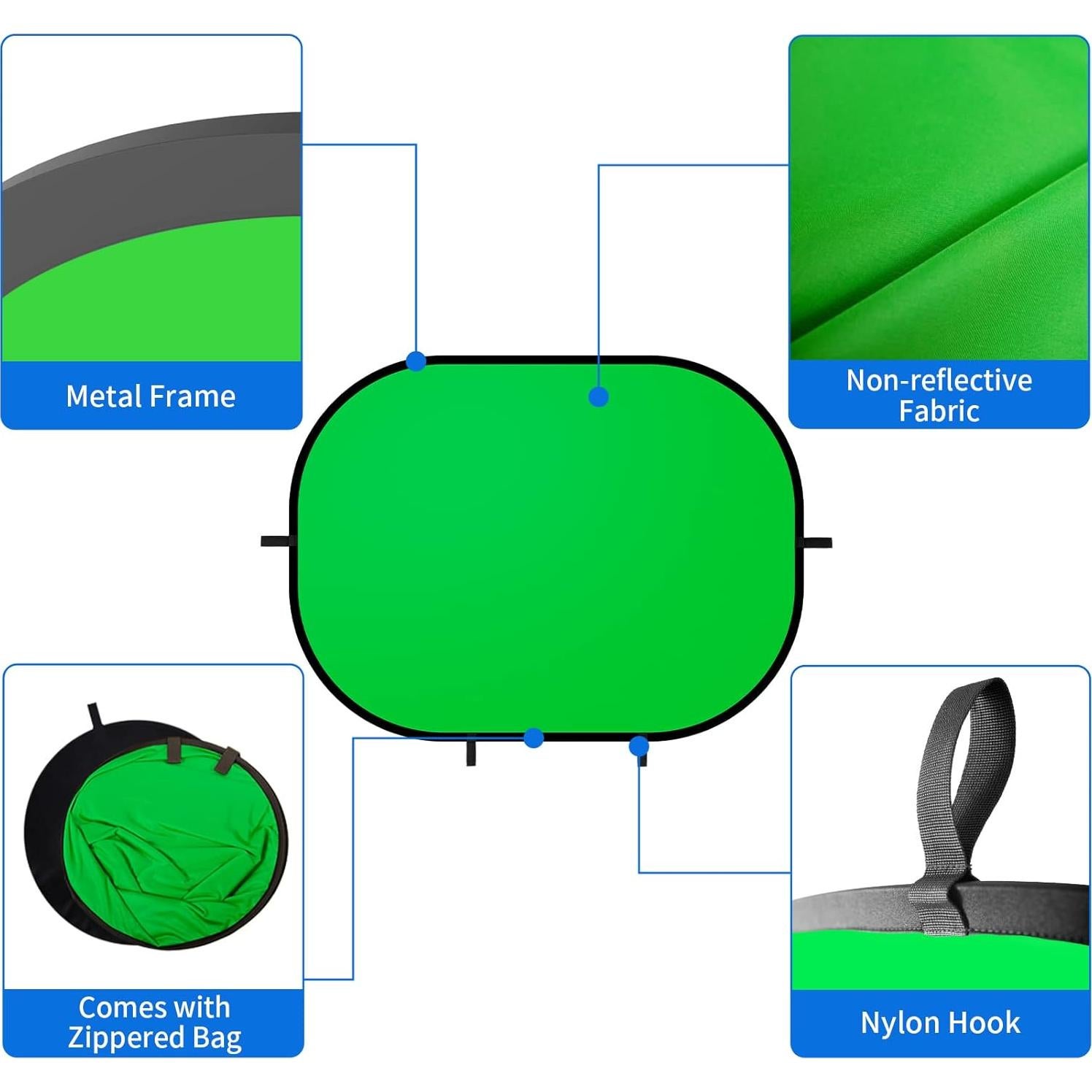 Fondo Plegable Selens 1x1.5m Verde Azul para Fotografía