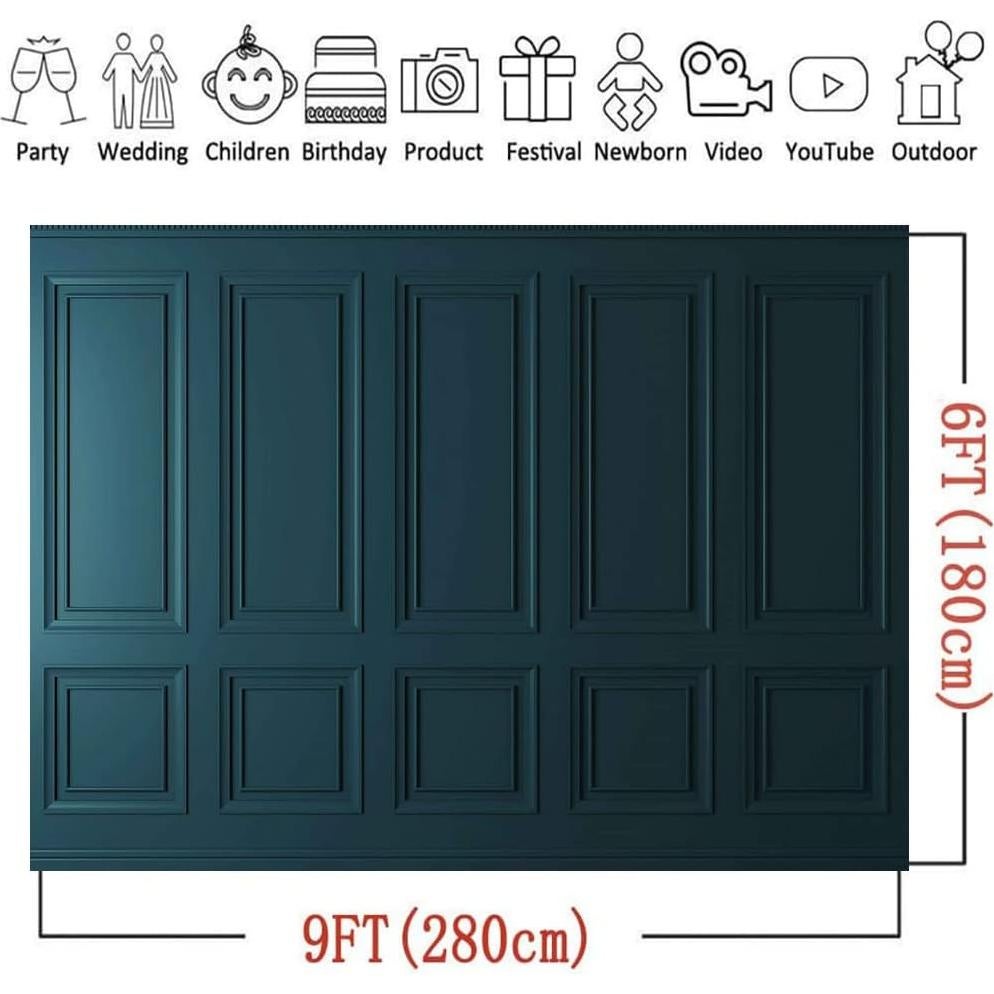 Fondo de Fotografía 274x182 cm Vinilo Azul Minimalista EMTOBT