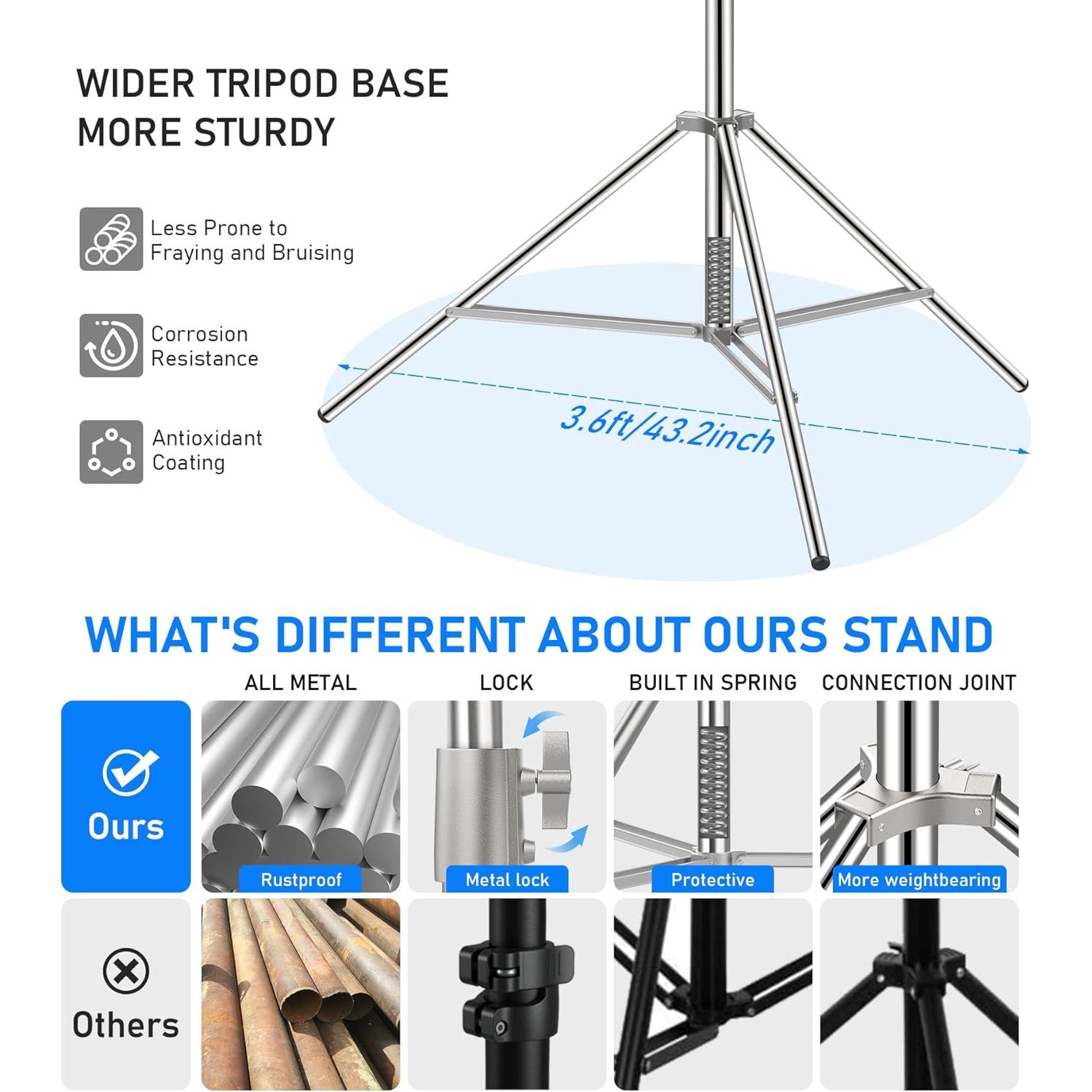Soporte de Luz de Acero Inoxidable Sdfghj 2.8m Ajustable