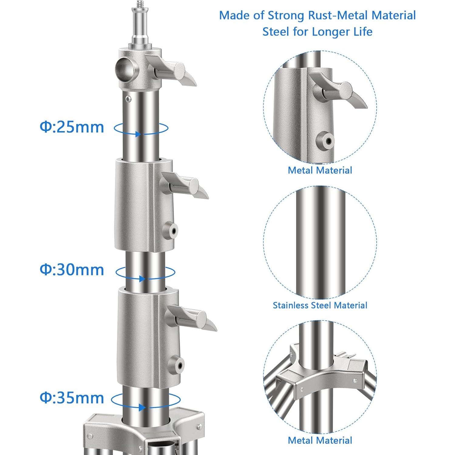 Soporte de Luz de Acero Inoxidable Sdfghj 2.8m Ajustable