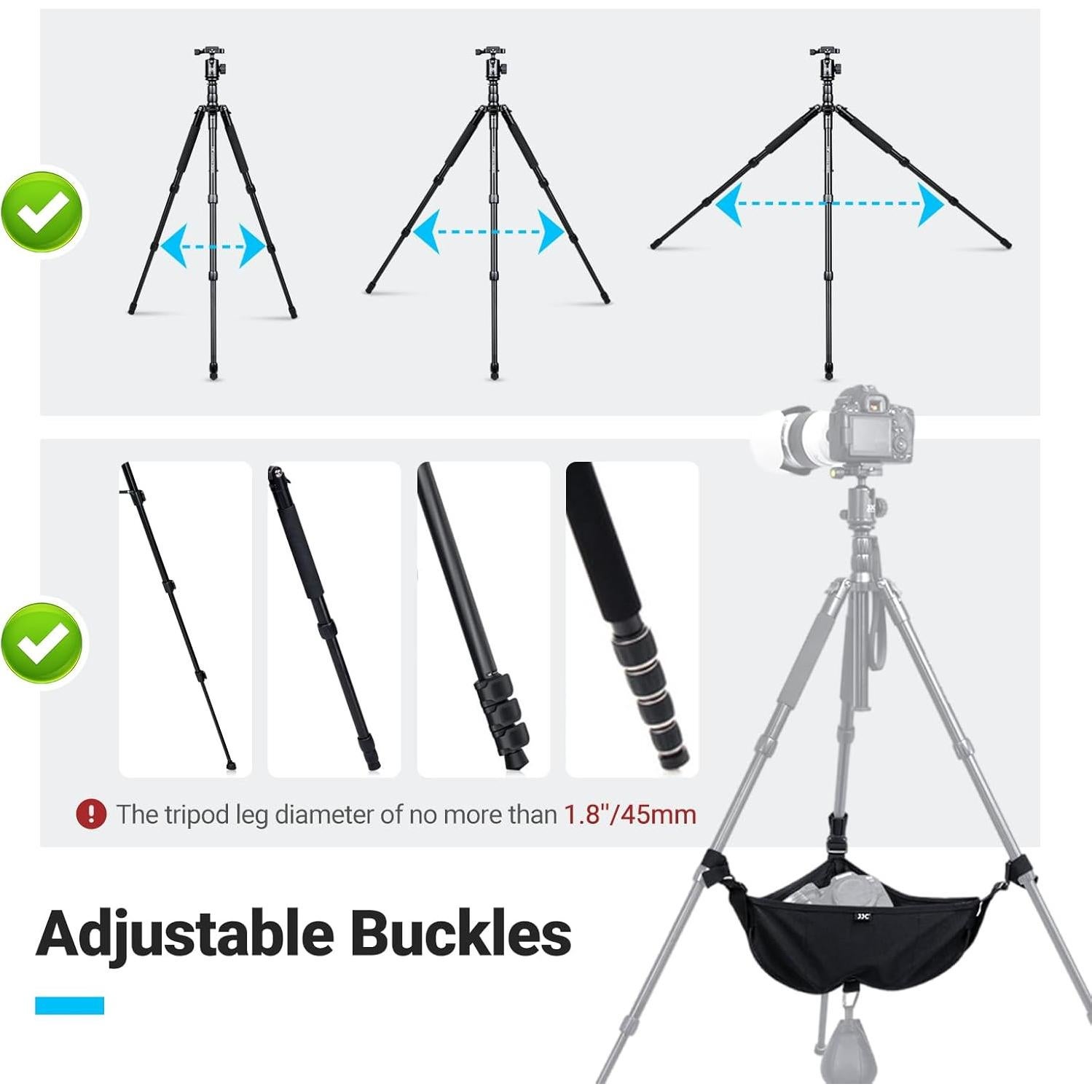 Bolsa de Peso para Trípode JJC TSB-M, 20 kg, 9 Bolsillos