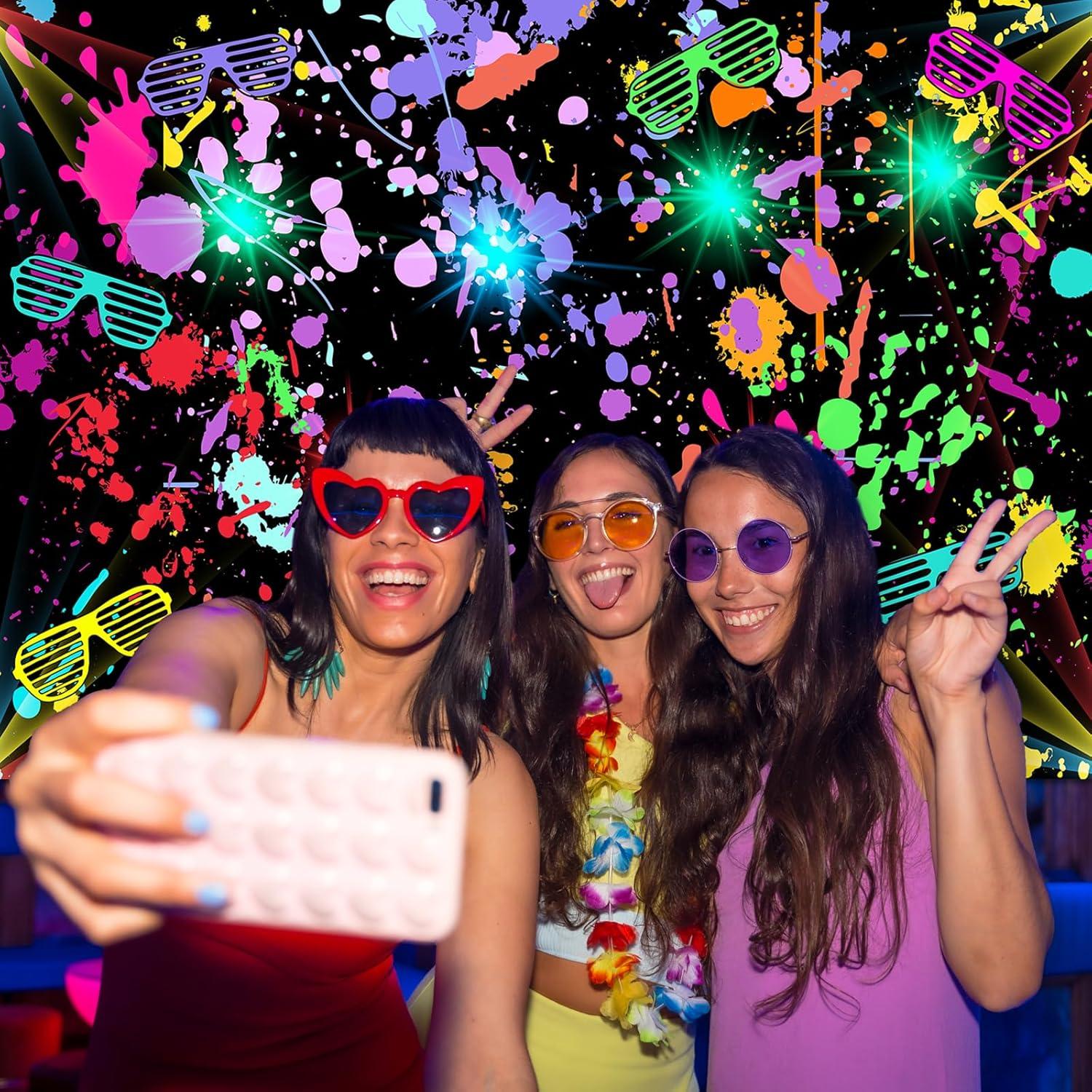 Fondo de Fiesta Neón Avezano 2.13x1.52m Brillo en la Oscuridad