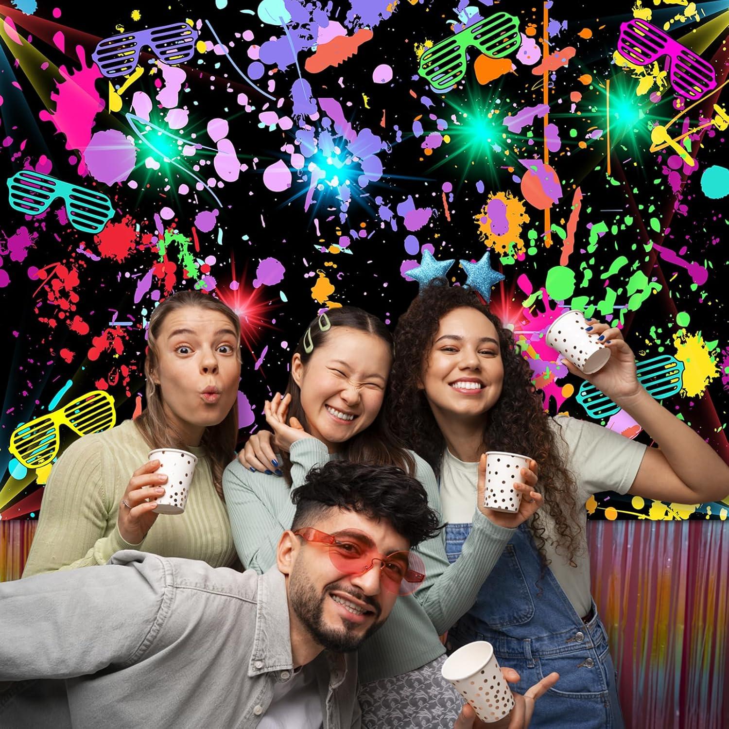 Fondo de Fiesta Neón Avezano 2.13x1.52m Brillo en la Oscuridad