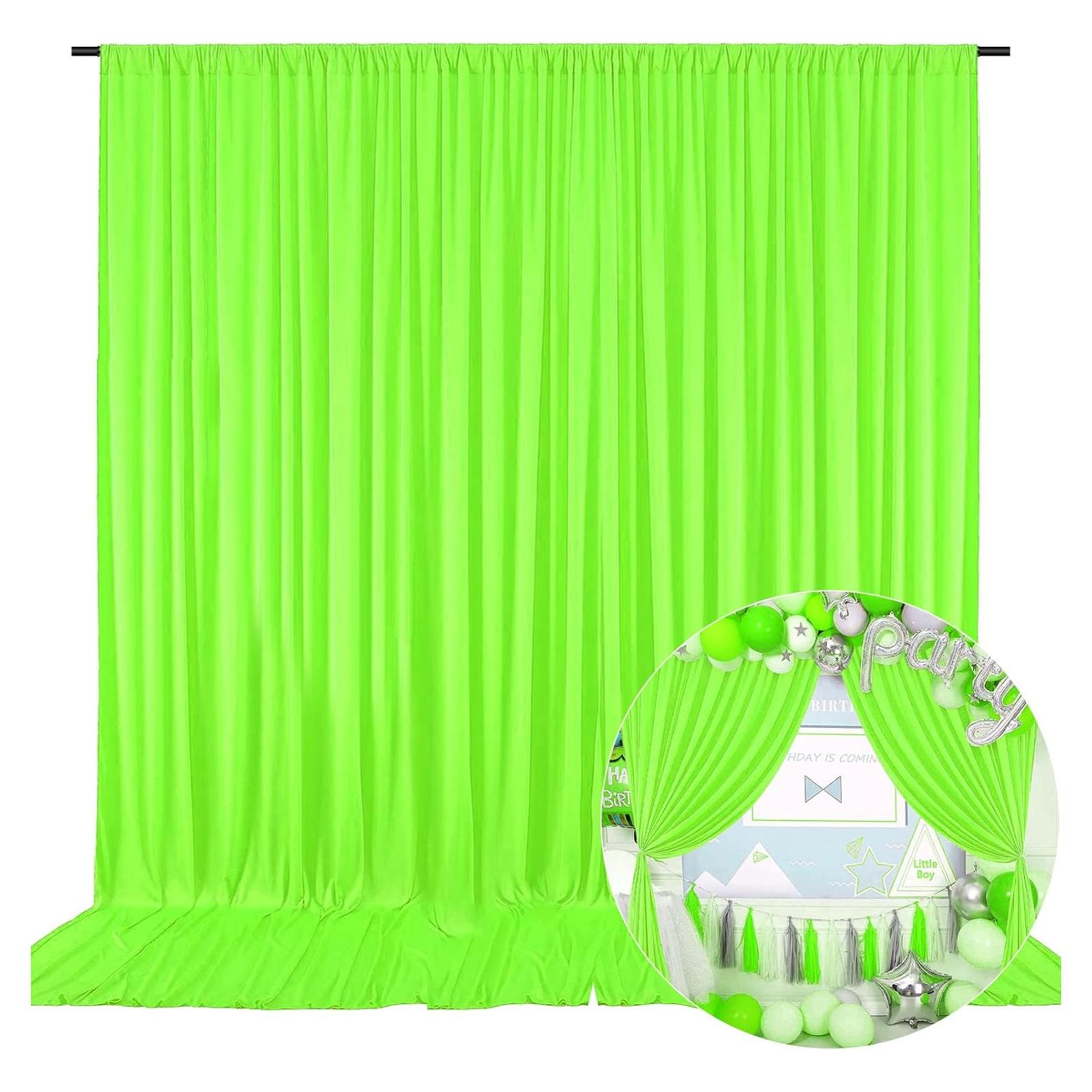 Cortina de Fondo Verde Claro ZEBMOON 2 Paneles 5x7ft