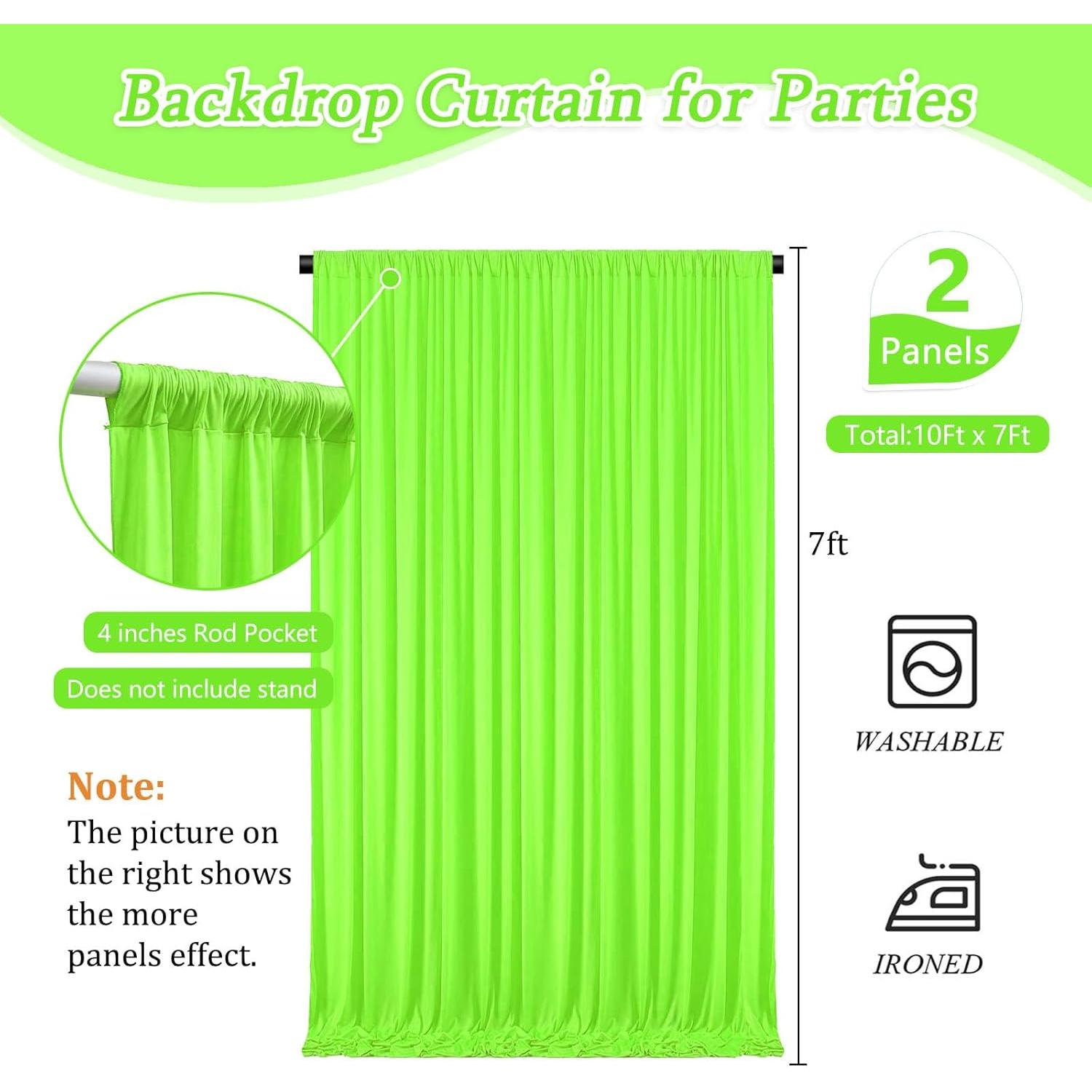 Cortina de Fondo Verde Claro ZEBMOON 2 Paneles 5x7ft