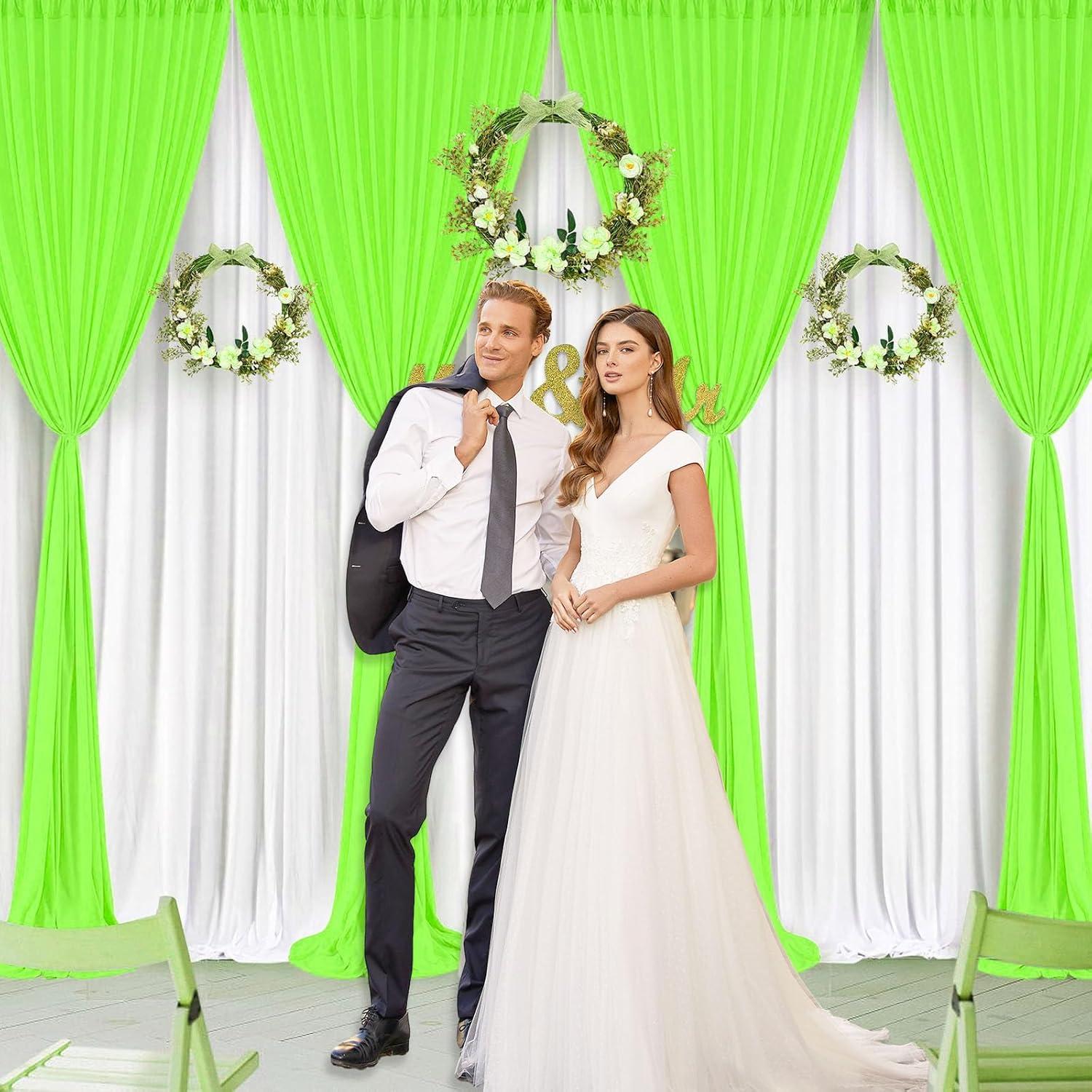 Cortina de Fondo Verde Claro ZEBMOON 2 Paneles 5x7ft