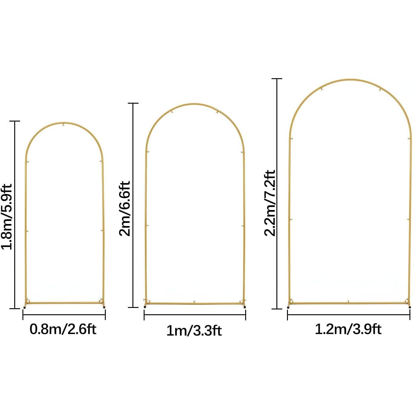 Soporte de Fondo de Arco de Metal Vincidern 3 Tamaños 2.2m 2.0m 1.8m