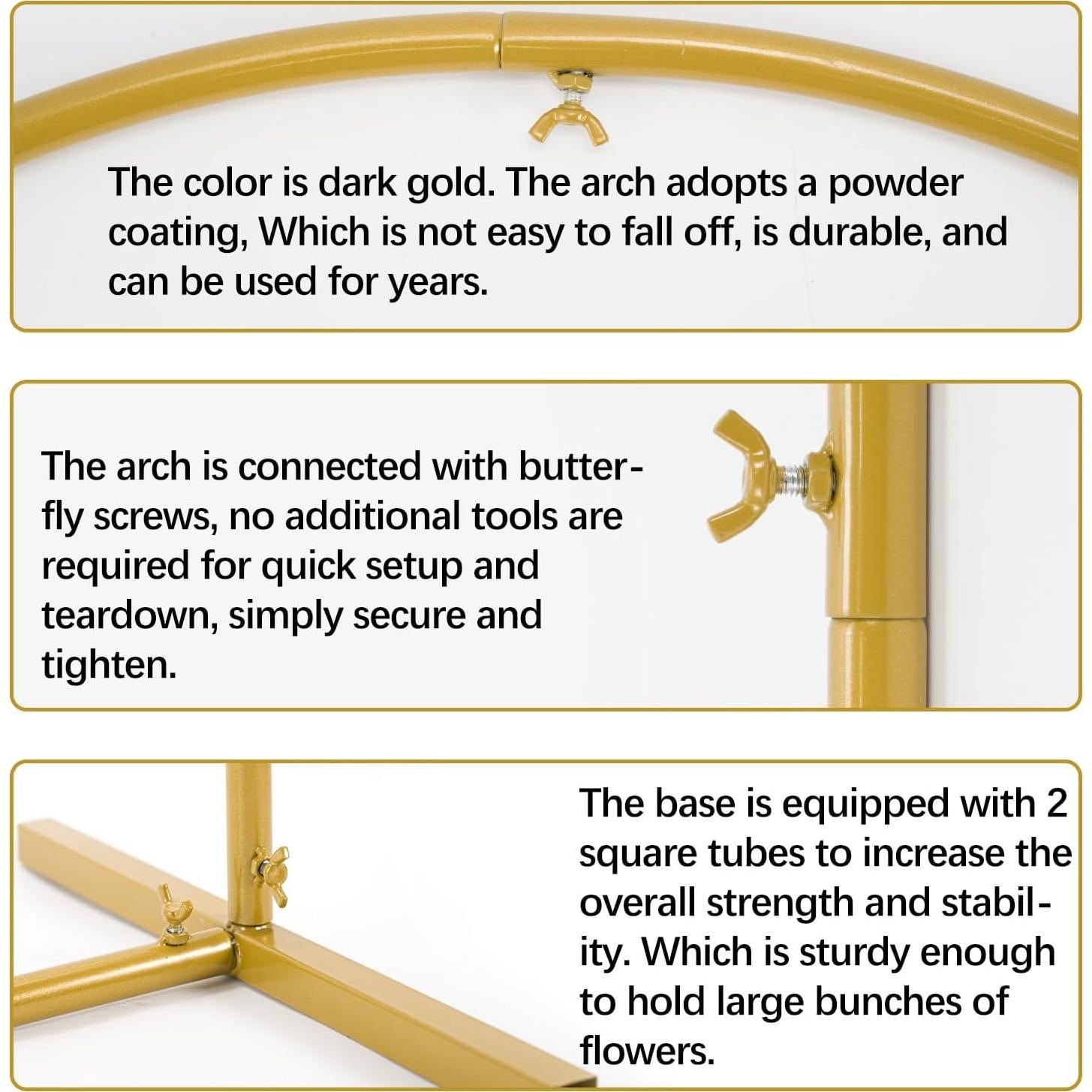Soporte de Fondo de Arco de Metal Vincidern 3 Tamaños 2.2m 2.0m 1.8m