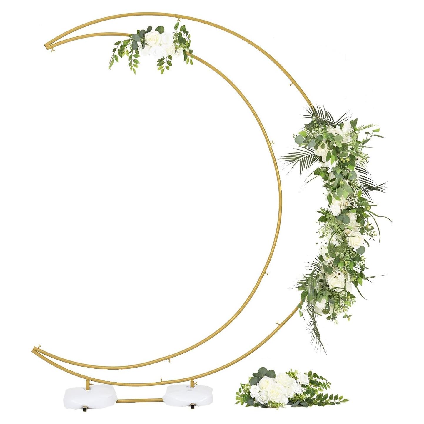 Arco de Media Luna Vincidern 2.1m Metal Dorado para Bodas