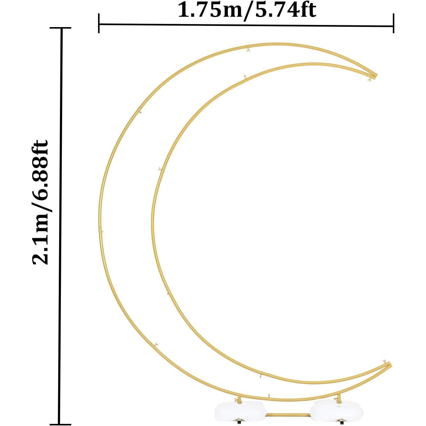 Arco de Media Luna Vincidern 2.1m Metal Dorado para Bodas