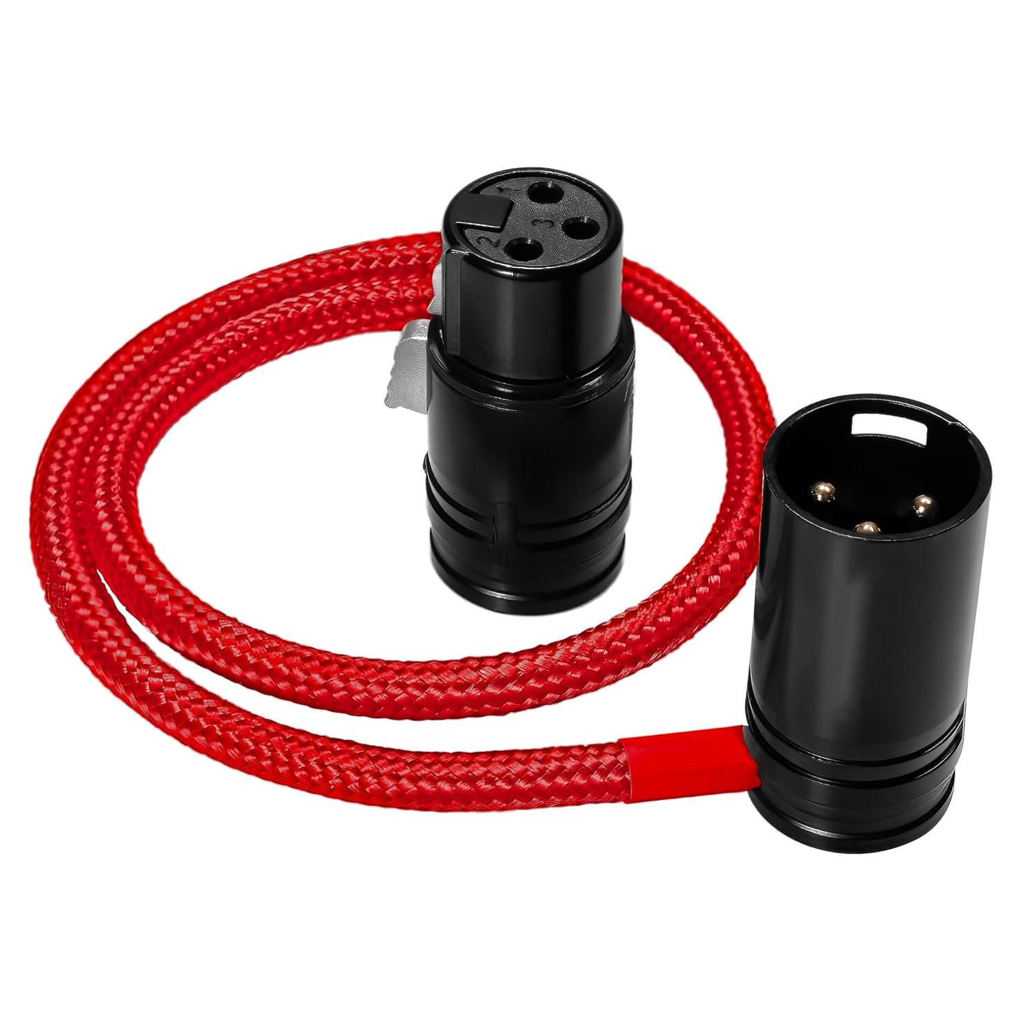 Cable XLR KONDOR BLUE 40.64 cm ángulo recto rojo