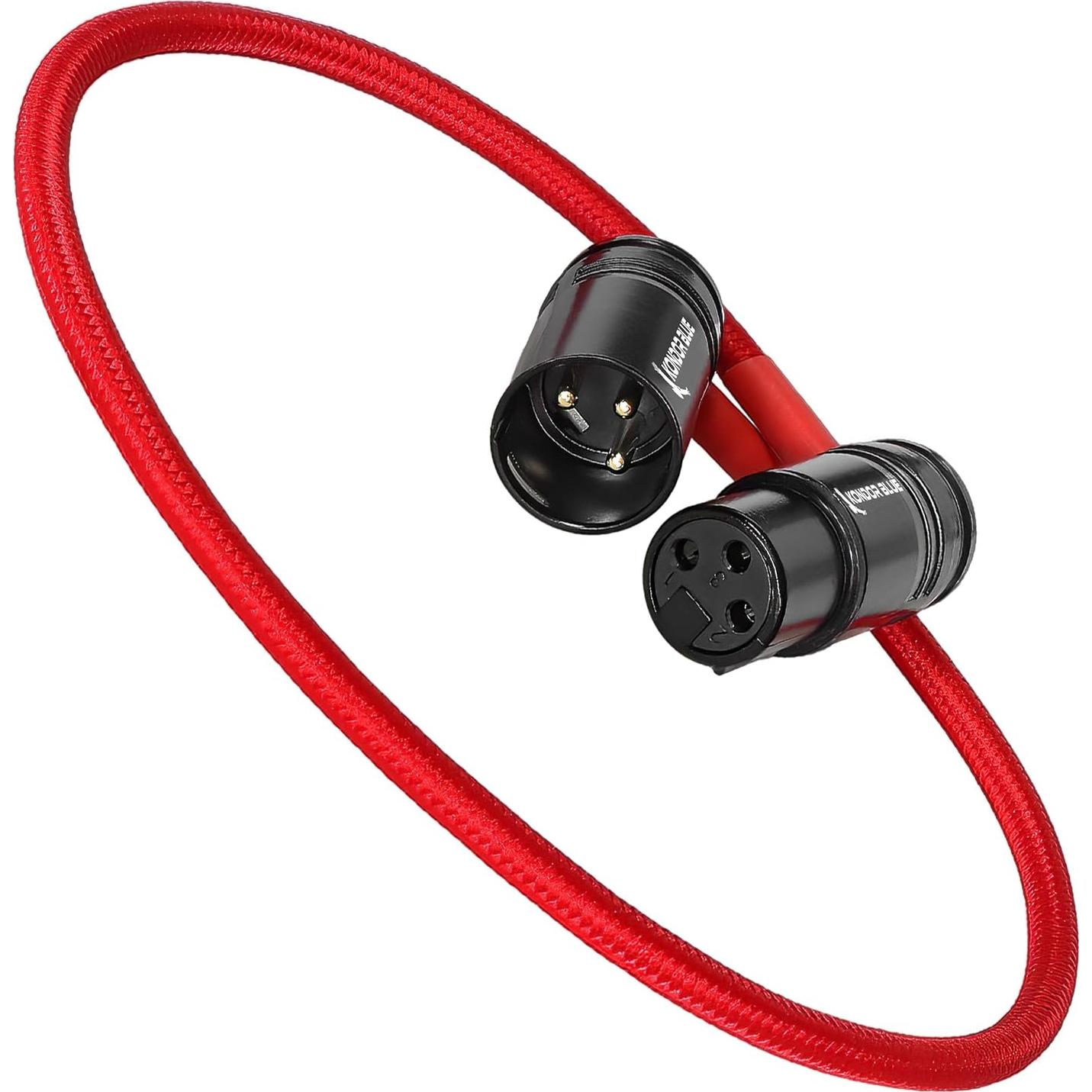 Cable XLR KONDOR BLUE 40.64 cm ángulo recto rojo