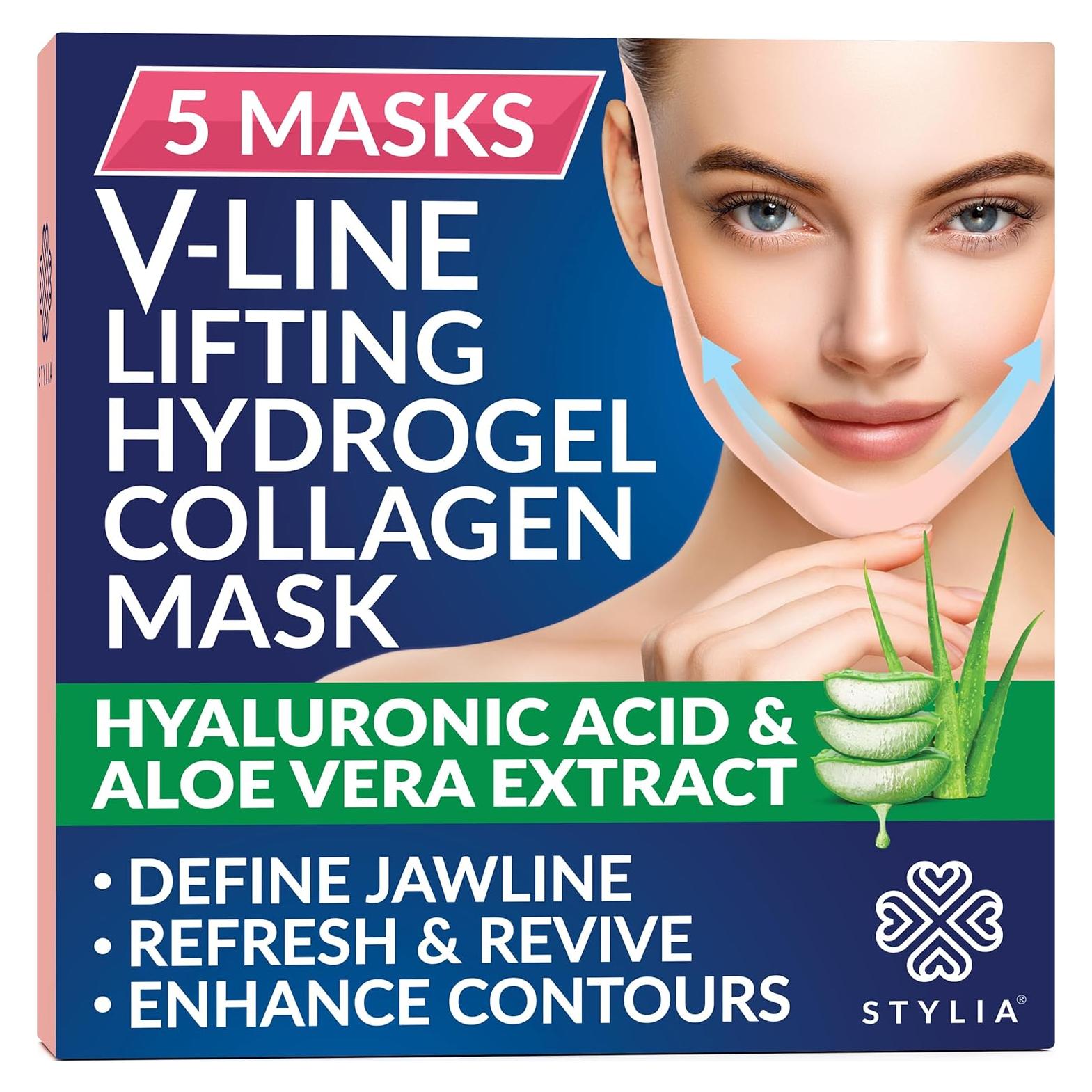Máscara Facial Colágeno Stylia VL5 - Levanta Mandíbula 5PC