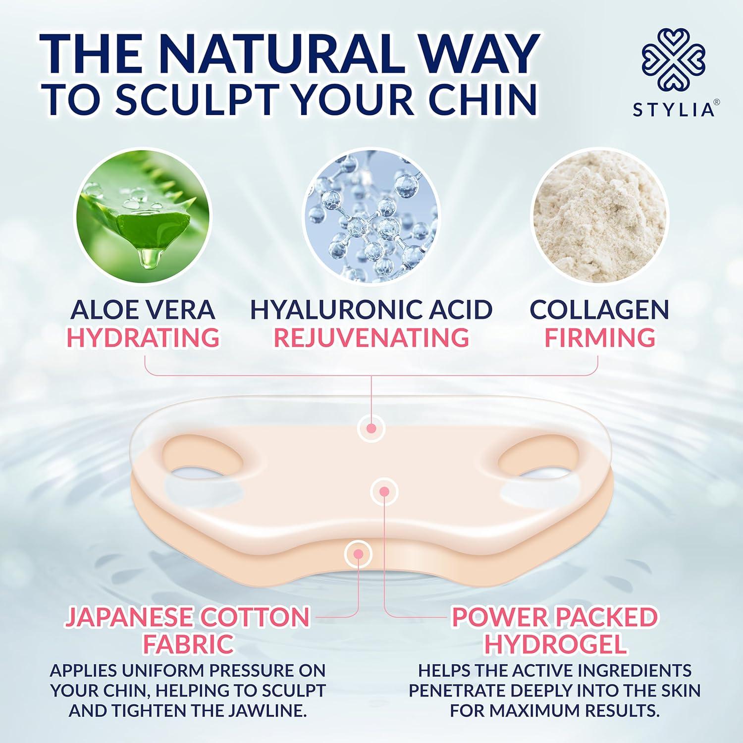 Máscara Facial Colágeno Stylia VL5 - Levanta Mandíbula 5PC