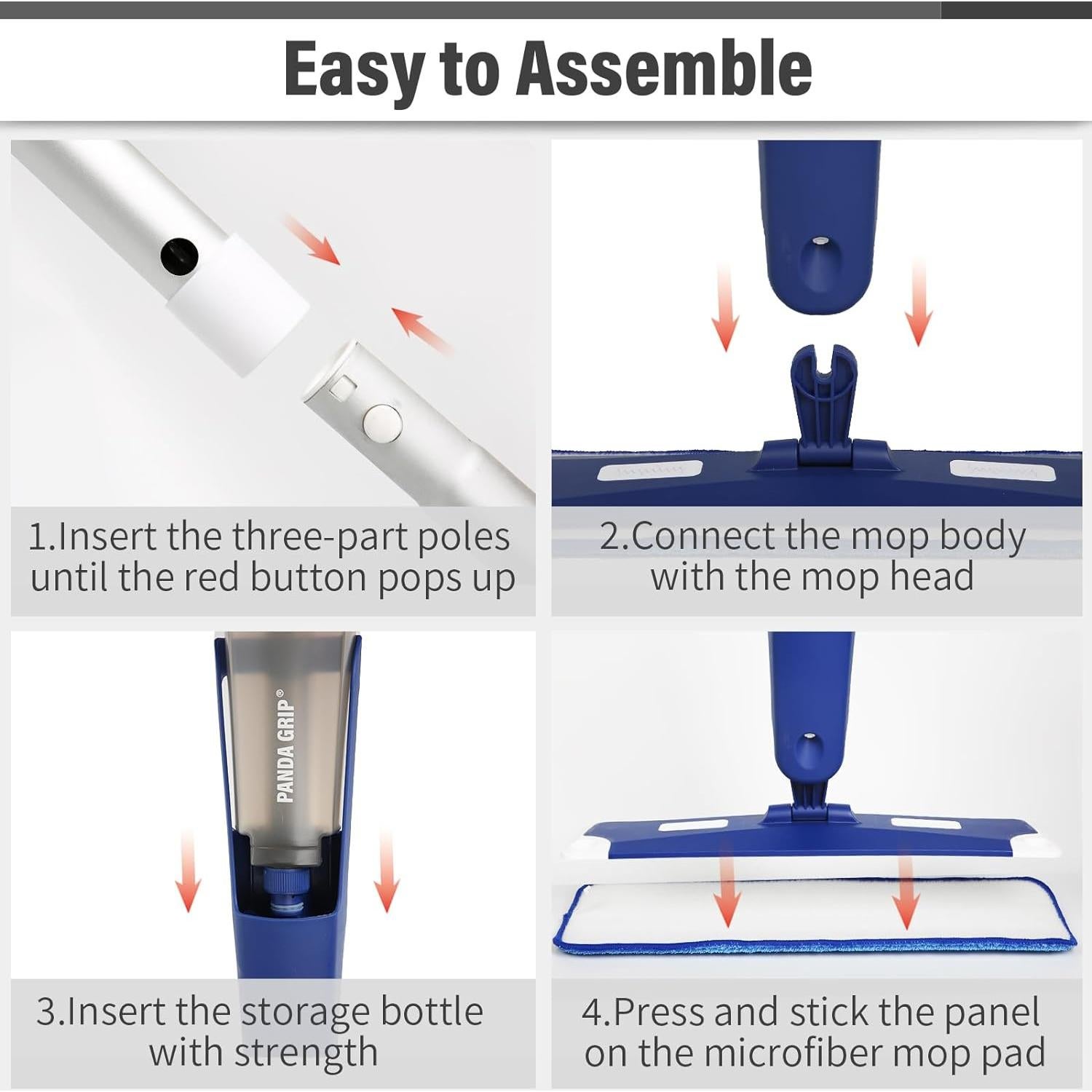 Mopa Profesional Zoonlion con Spray y 3 Paños Reutilizables