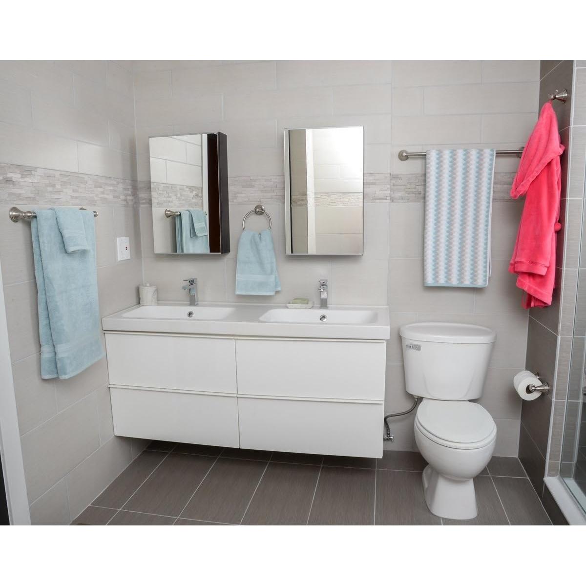 Juego de Hardware de Baño 5 Piezas Amazon Basics Níquel Satinado