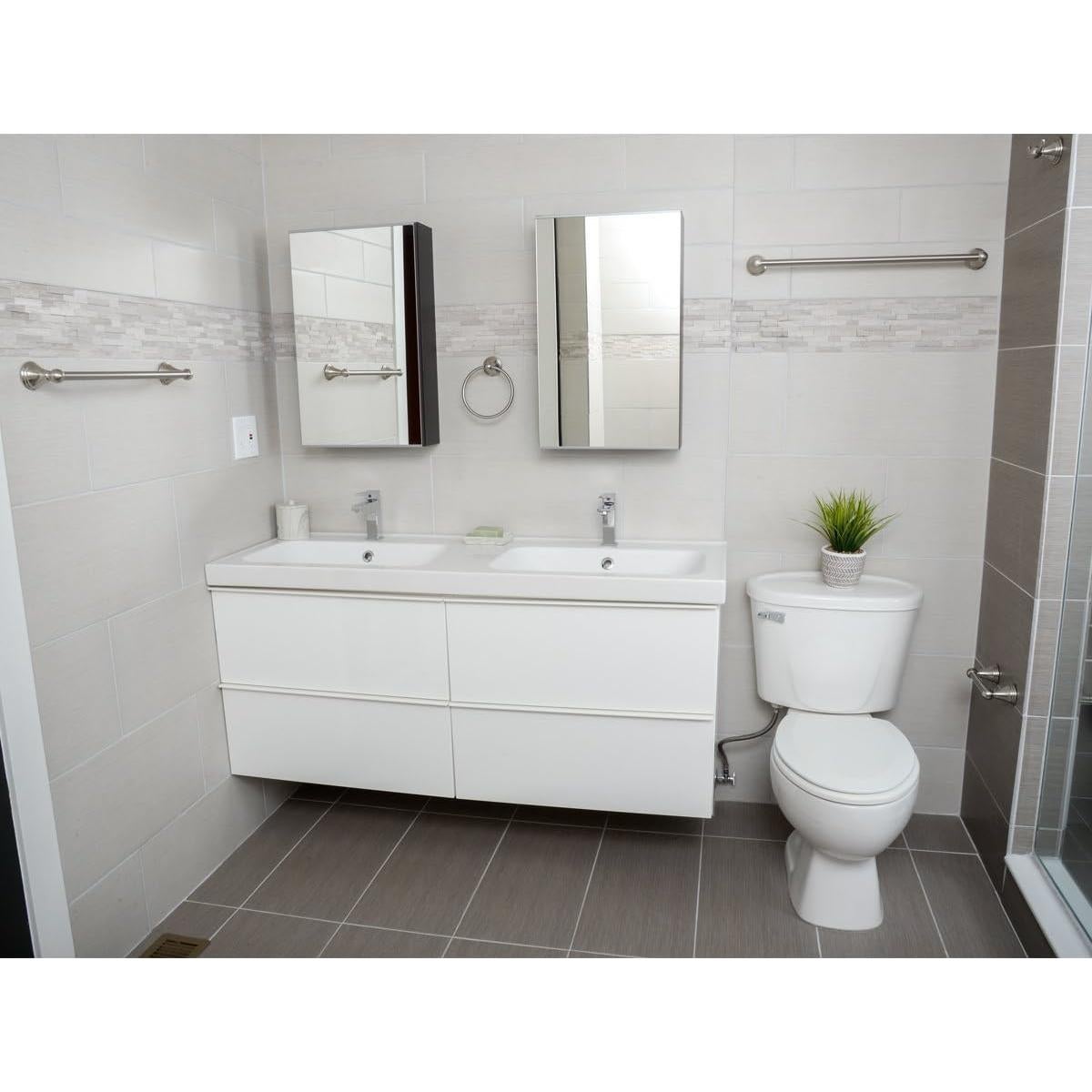 Juego de Hardware de Baño 5 Piezas Amazon Basics Níquel Satinado