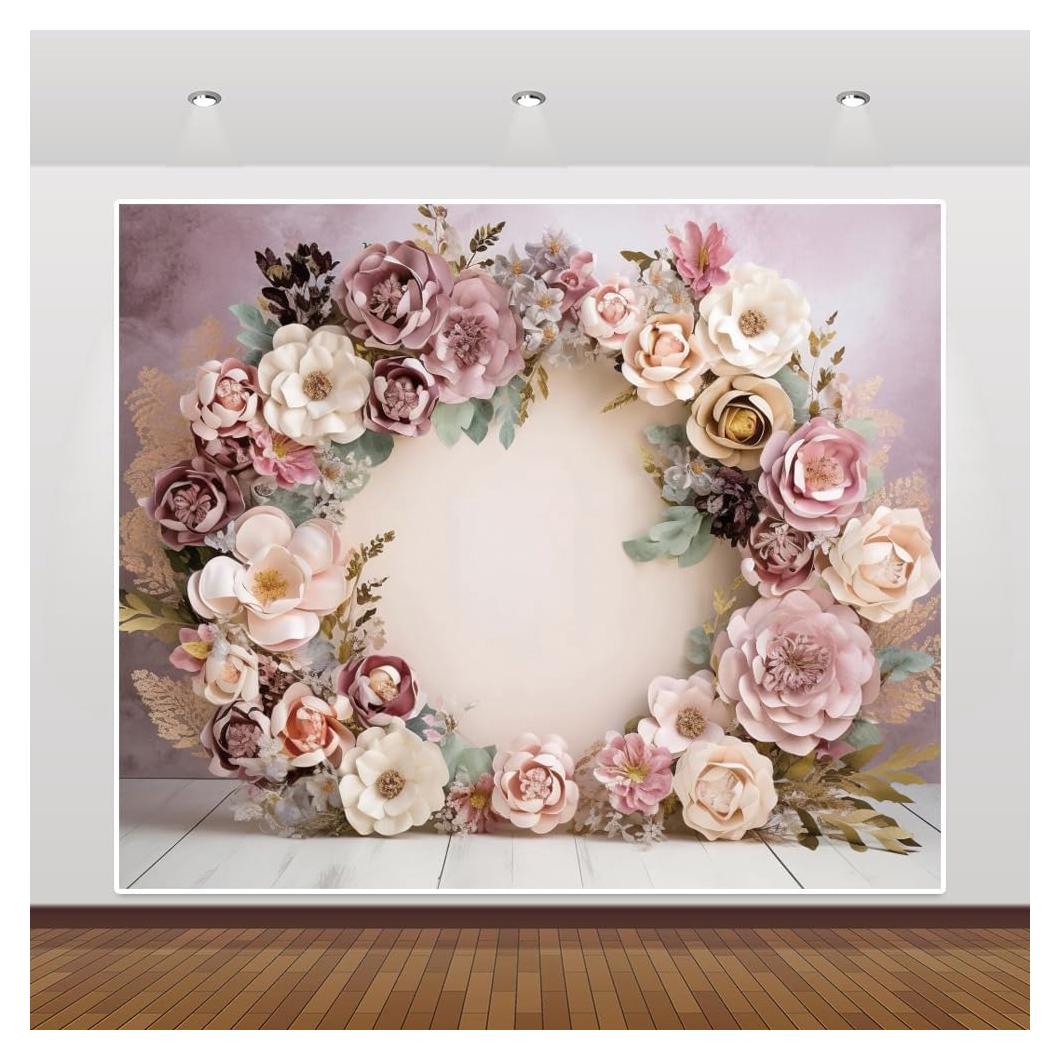 Fondo de Fotografía Floral Rosa 3x2.5m Caaerttply para Eventos