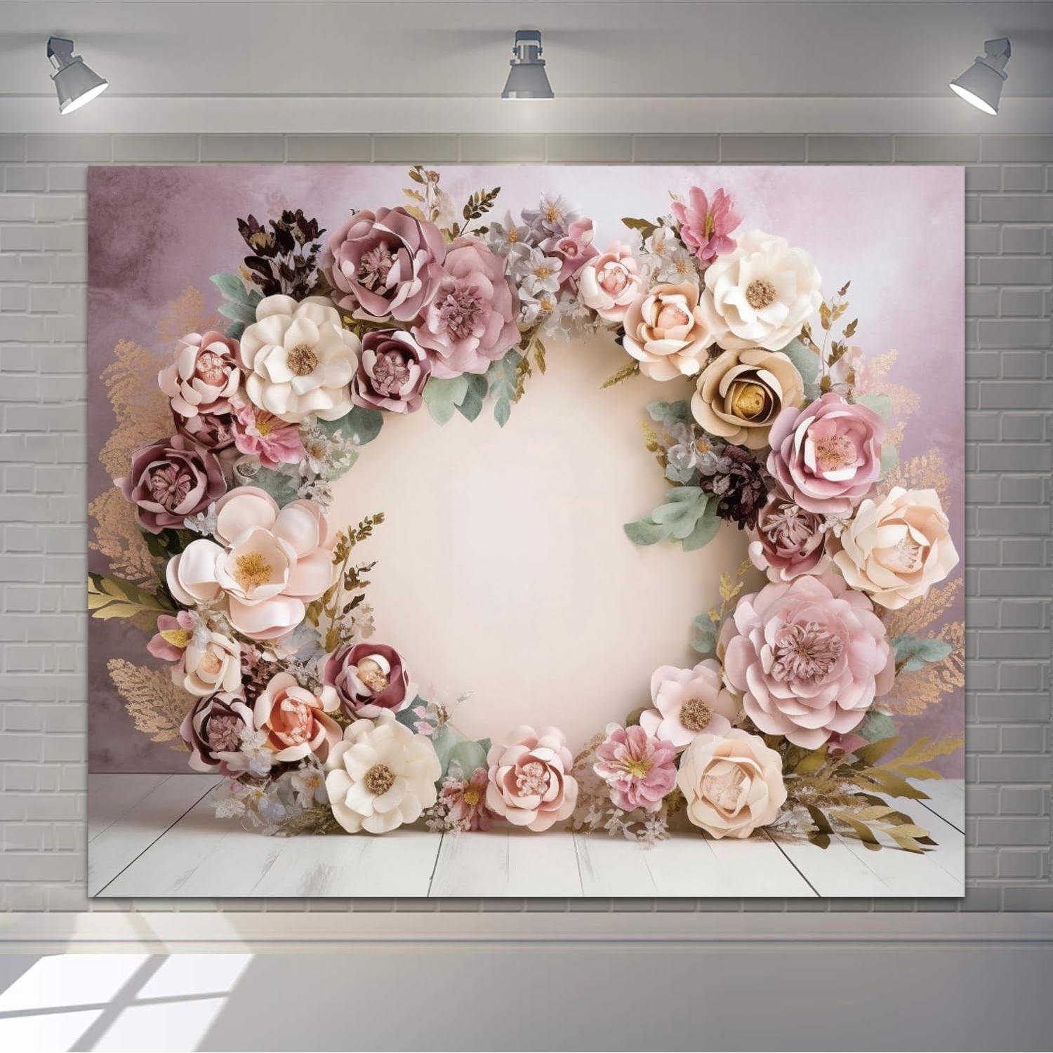 Fondo de Fotografía Floral Rosa 3x2.5m Caaerttply para Eventos