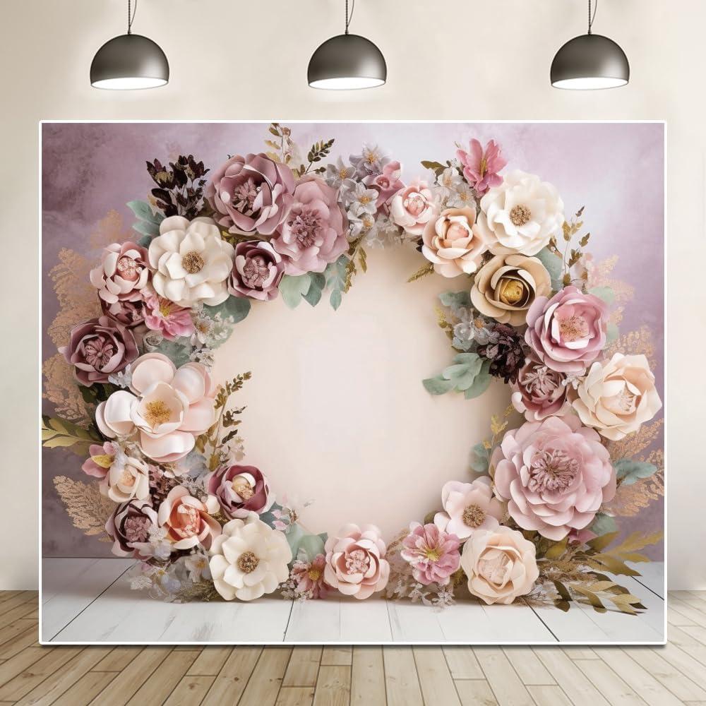 Fondo de Fotografía Floral Rosa 3x2.5m Caaerttply para Eventos