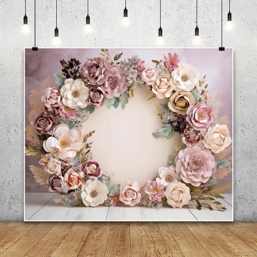 Fondo de Fotografía Floral Rosa 3x2.5m Caaerttply para Eventos