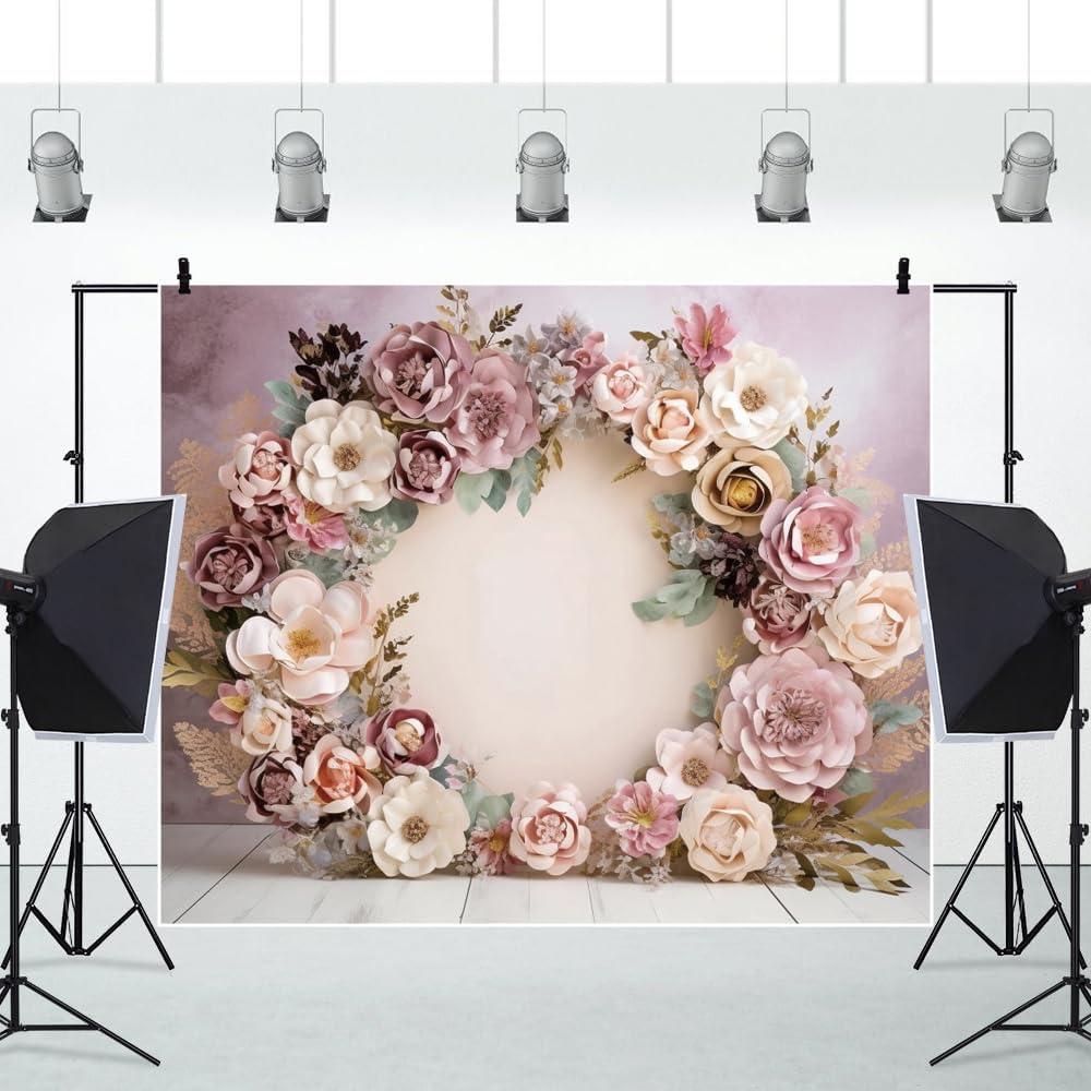 Fondo de Fotografía Floral Rosa 3x2.5m Caaerttply para Eventos