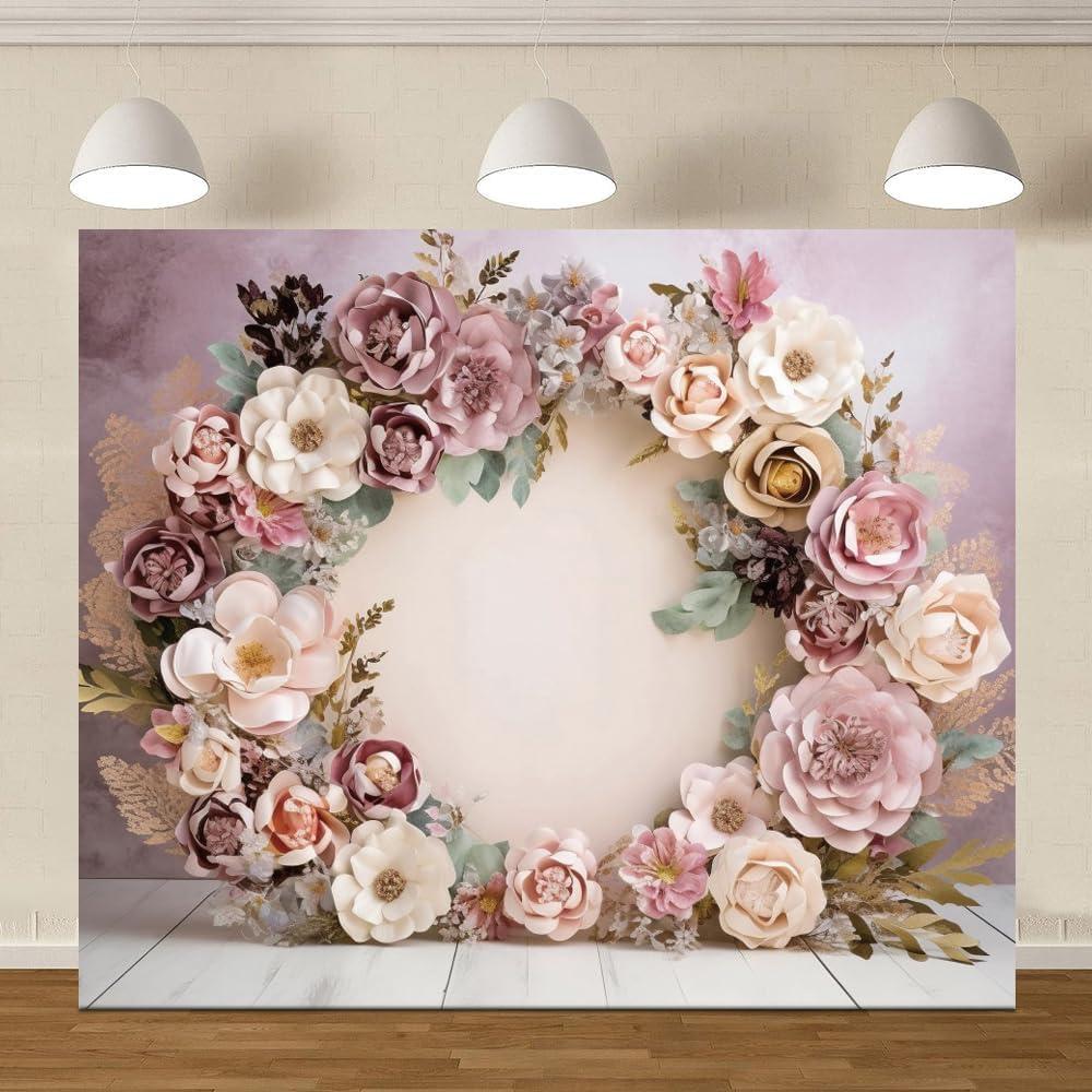 Fondo de Fotografía Floral Rosa 3x2.5m Caaerttply para Eventos